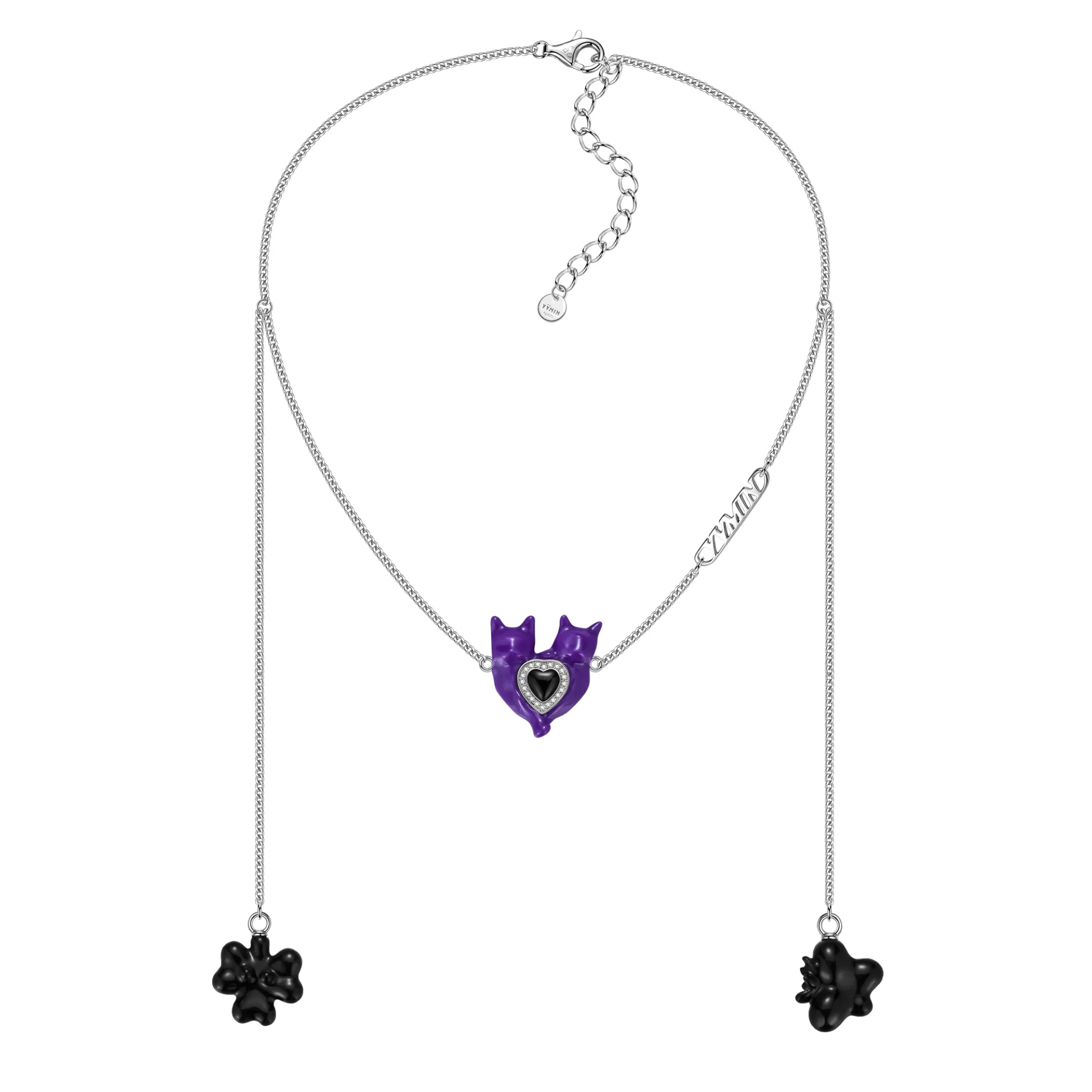 Electric Girl / Kitties Heart Necklace