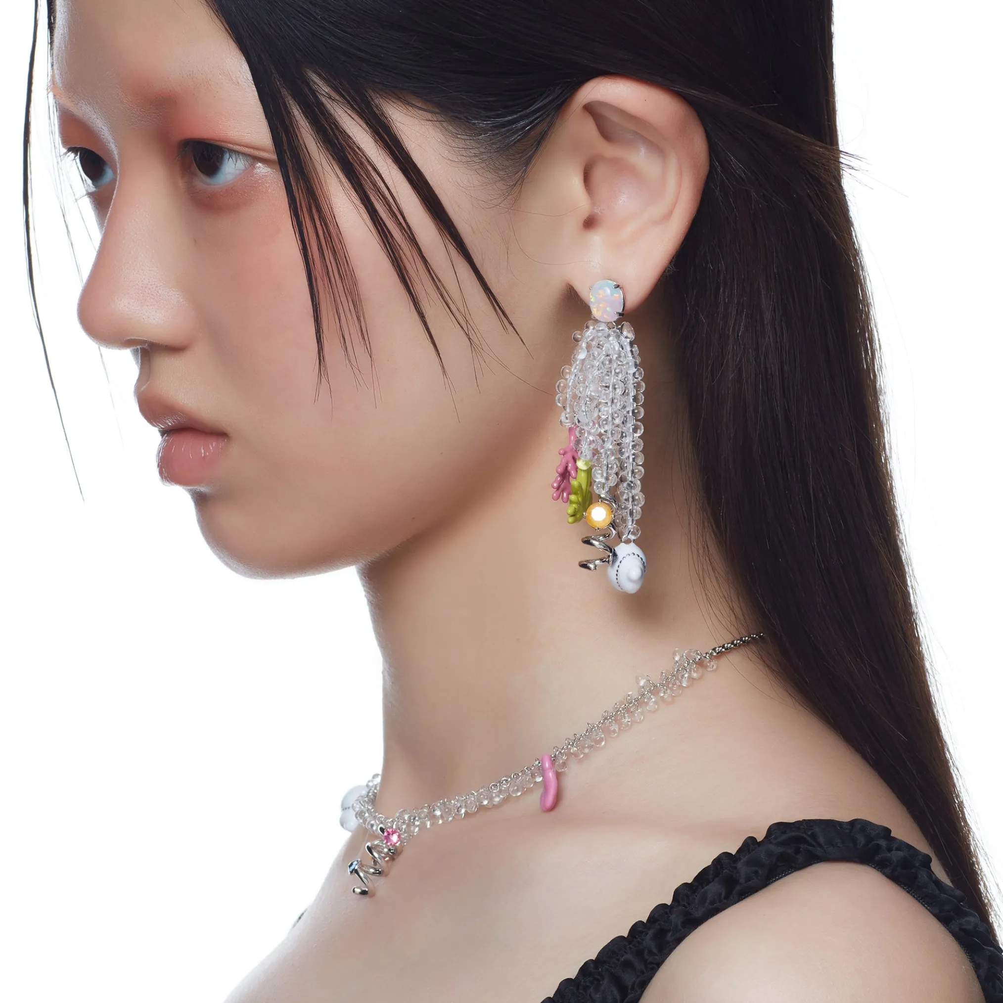 ElectricGirl / Colorful Bio Opal Tassels Earring