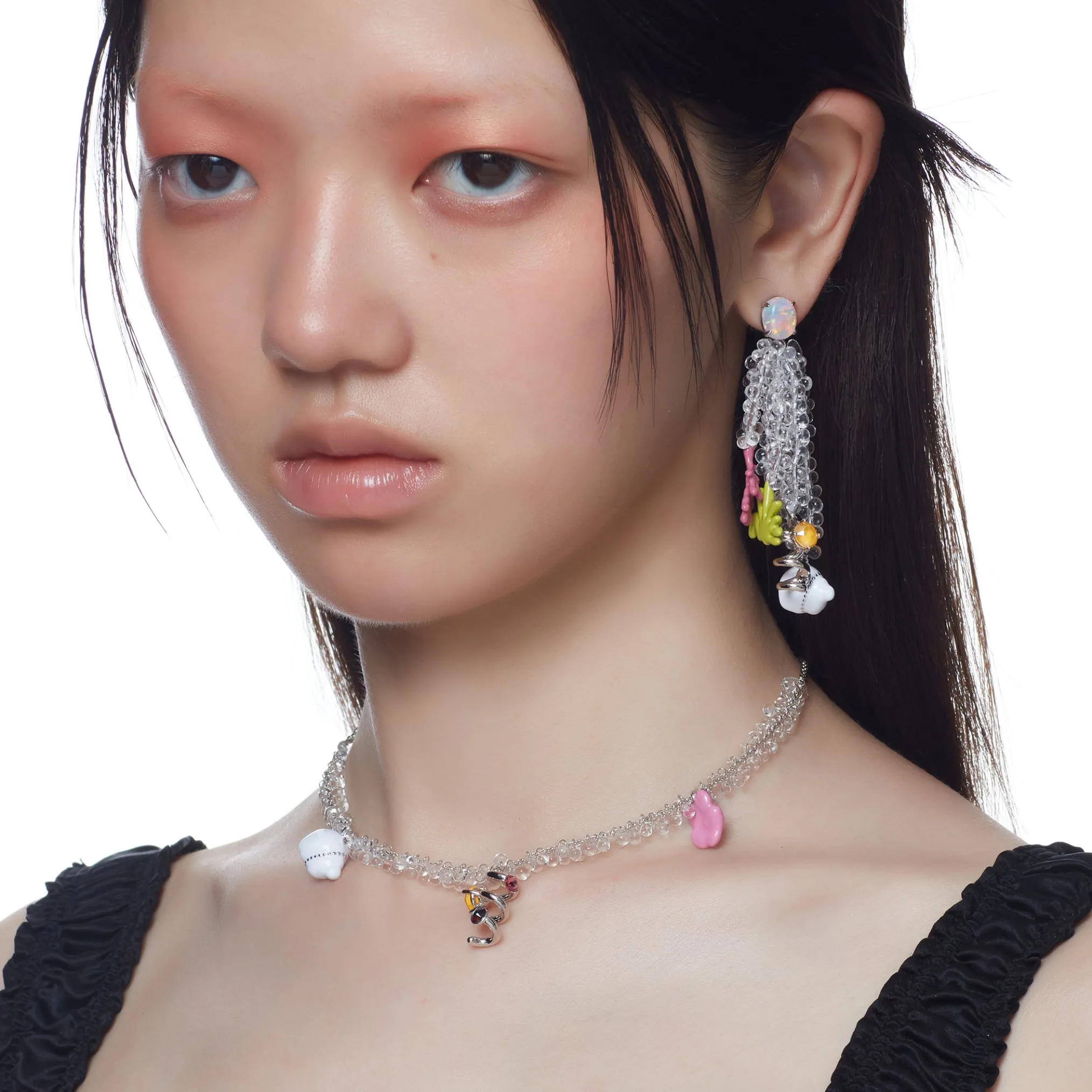 ElectricGirl / Colorful Bio Opal Tassels Earring