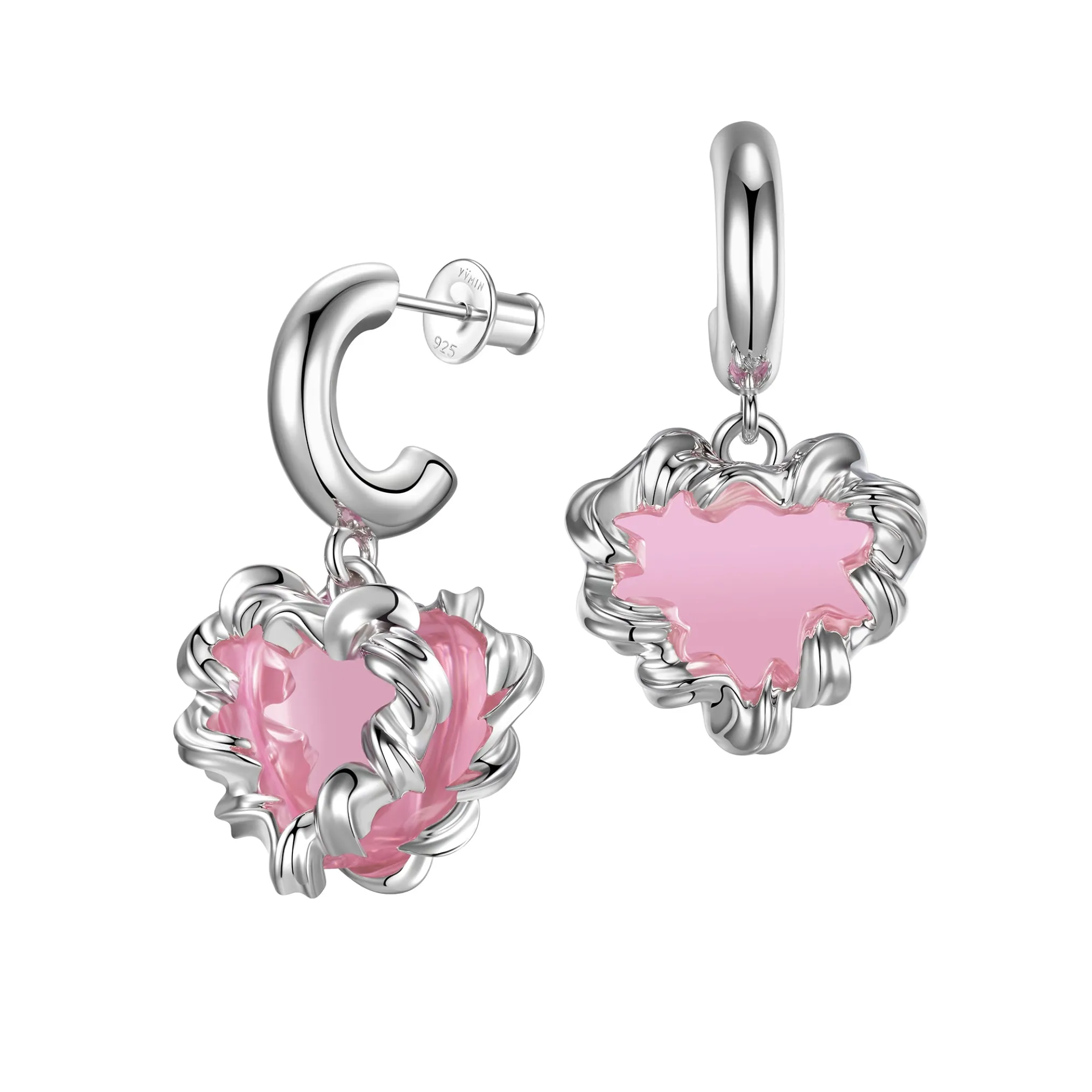 ElectricGirl / Crystal heart Earring