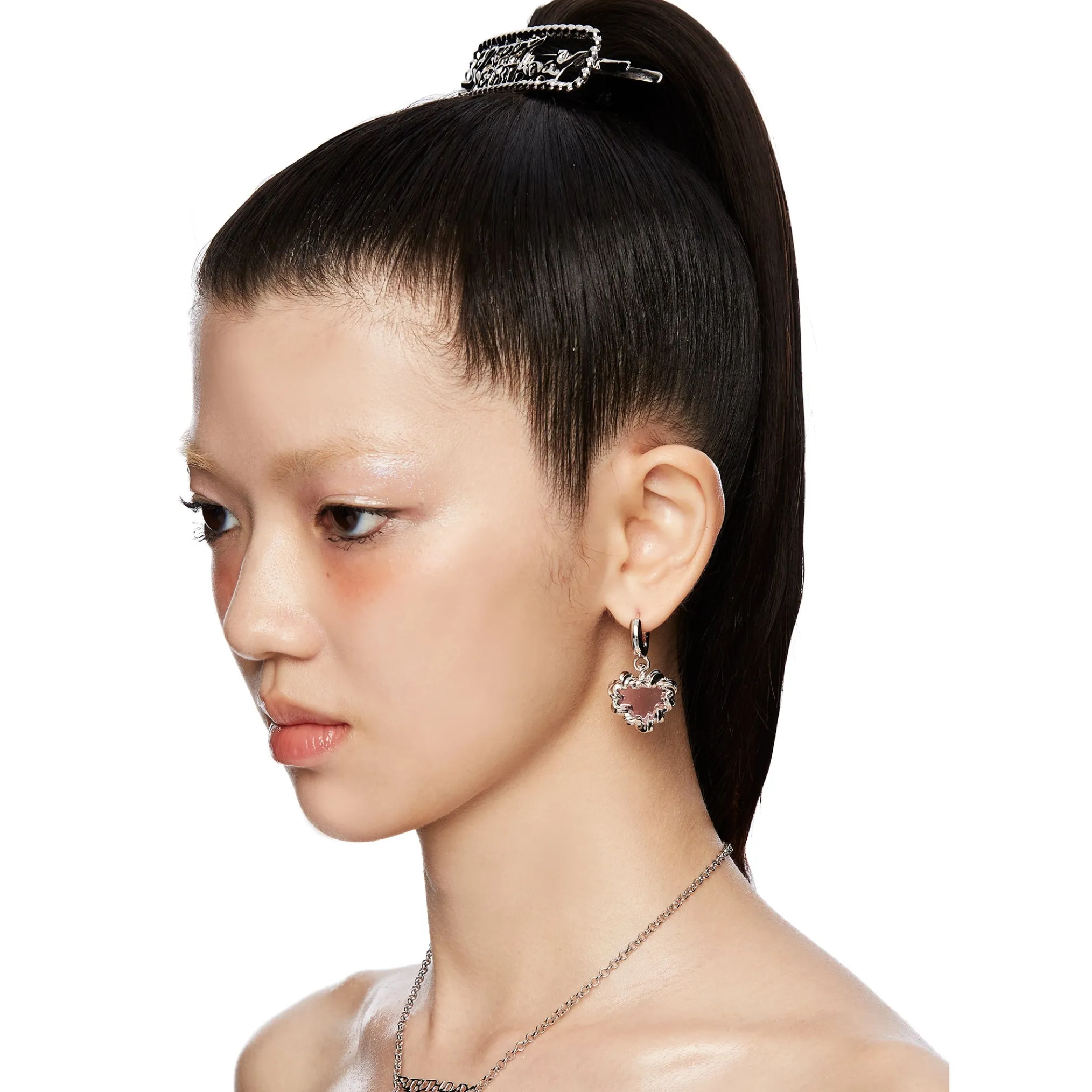 ElectricGirl / Crystal heart Earring