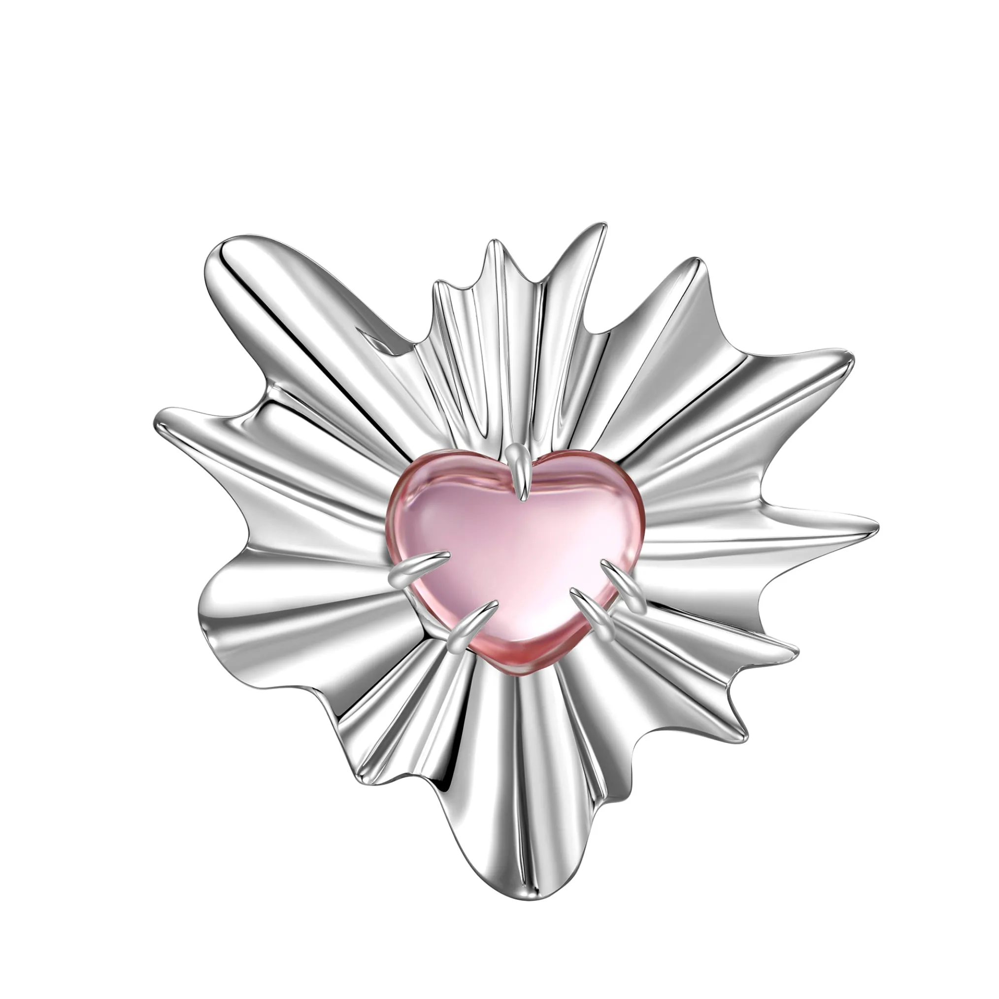 ElectricGirl / Crystal heart with skirts Ring