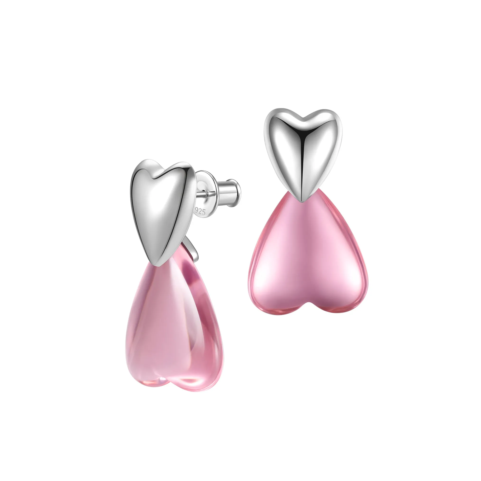 ElectricGirl / Crystal Double Heart Earring