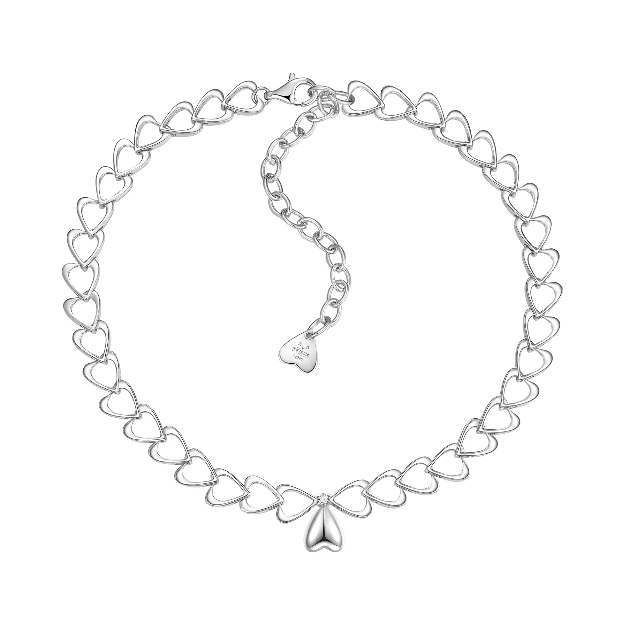 ElectricGirl / Hand-made heart chain Necklace