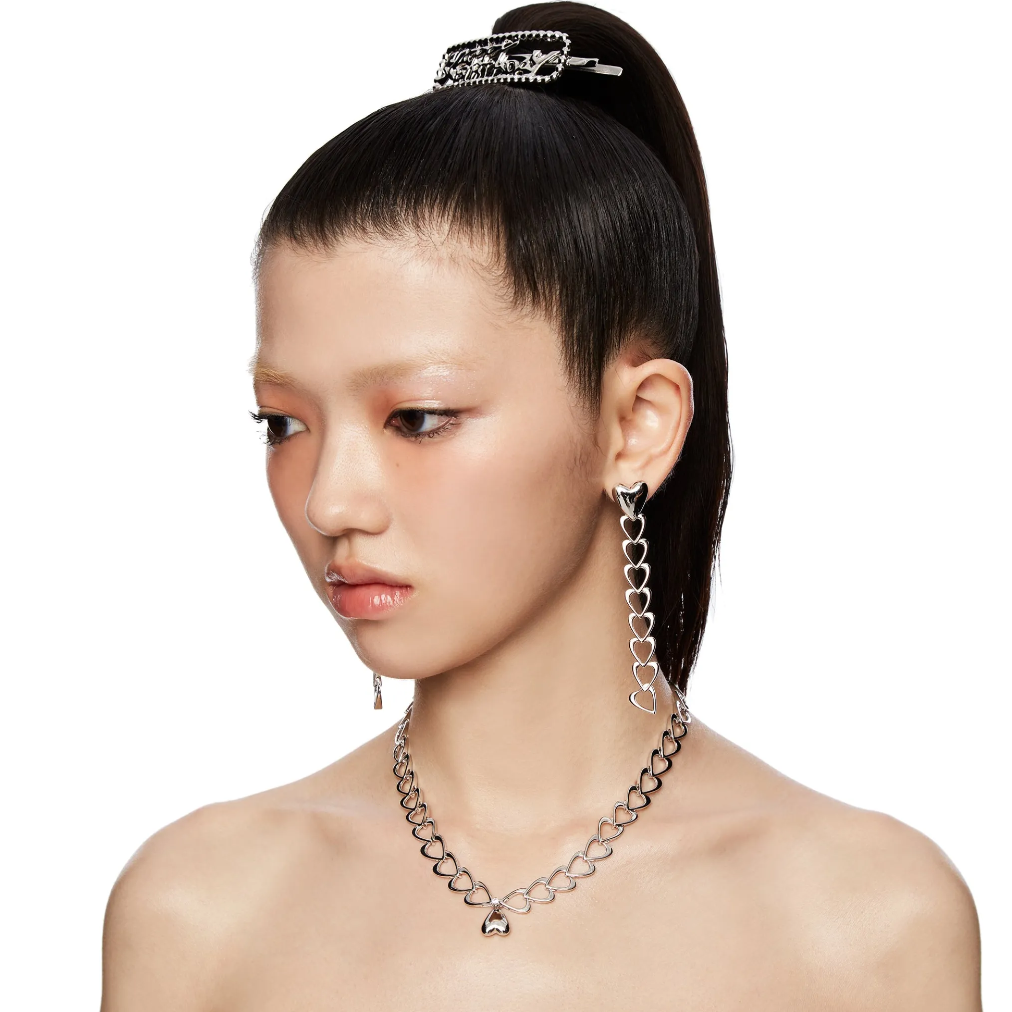 ElectricGirl / Hand-made heart chain Necklace