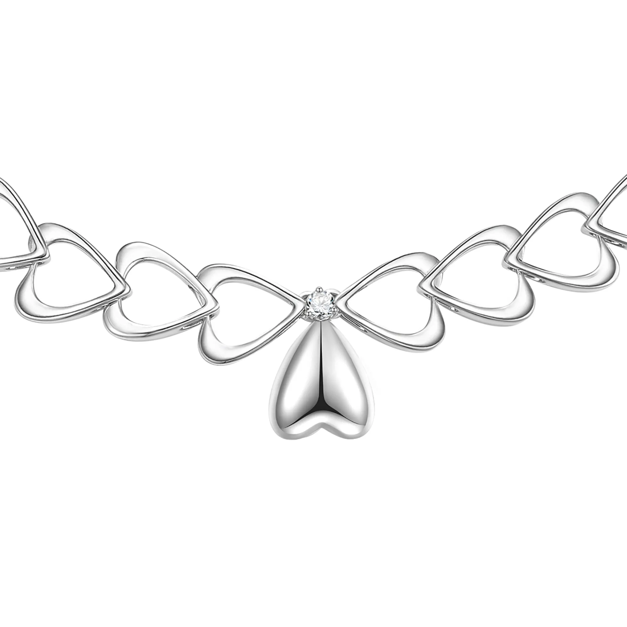 ElectricGirl / Hand-made heart chain Necklace