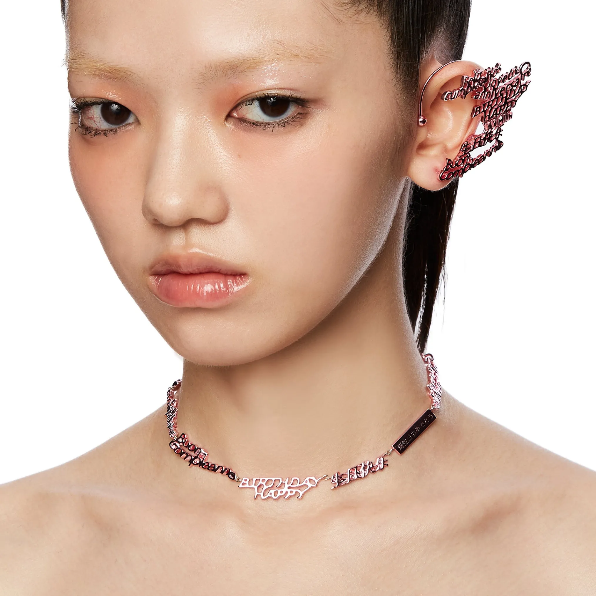 ElectricGirl / Happy Birthday Letters Stitching Necklace