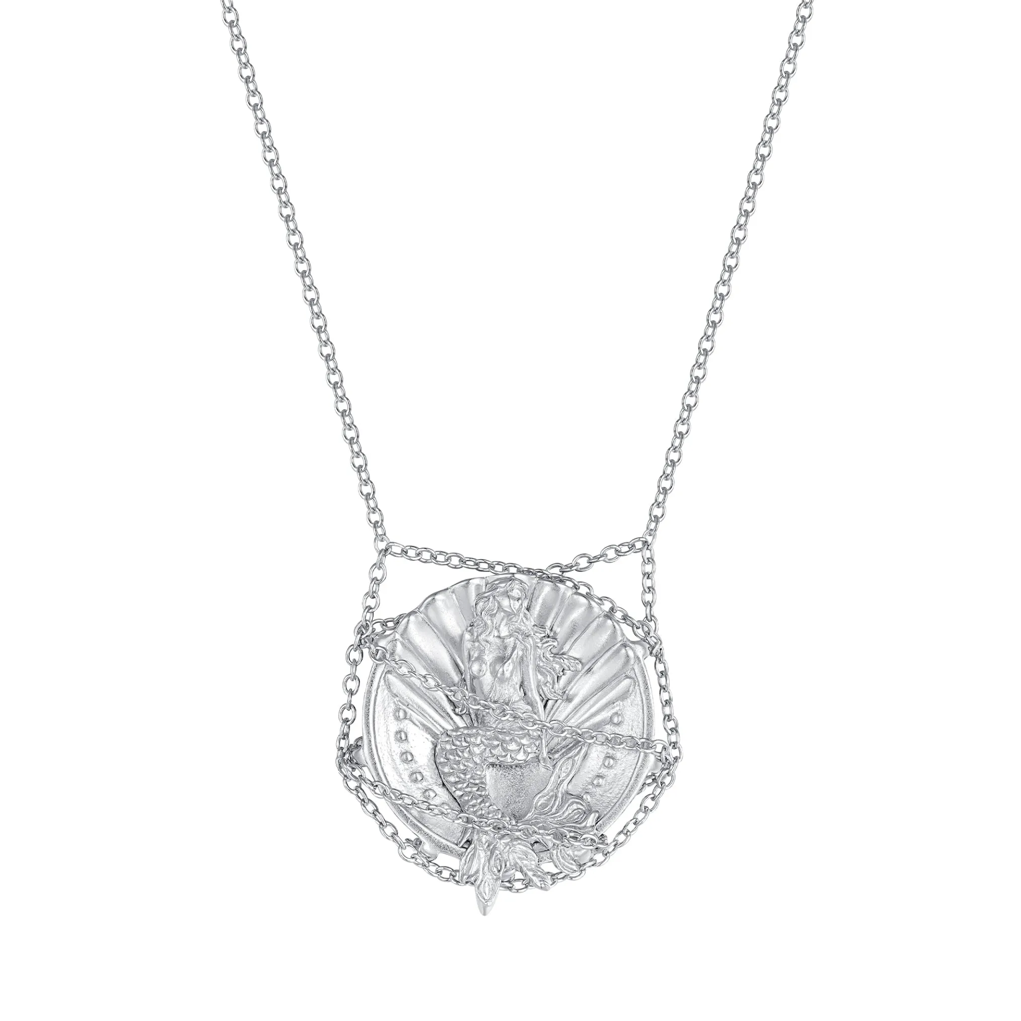 Mermaid / Mermaid Web Coin Long Necklace