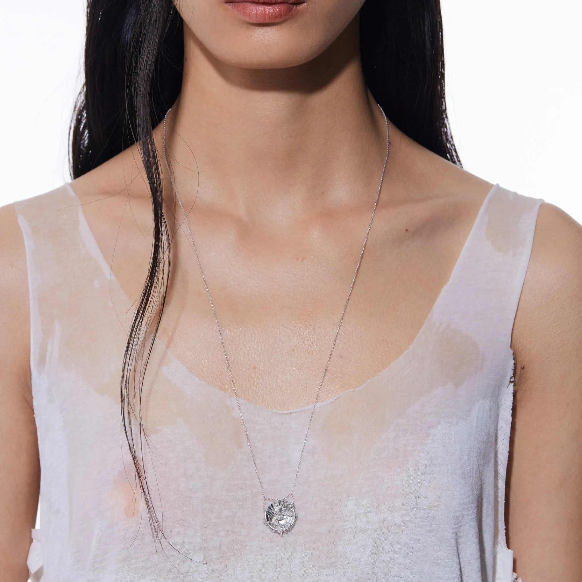 Mermaid / Mermaid Web Coin Long Necklace