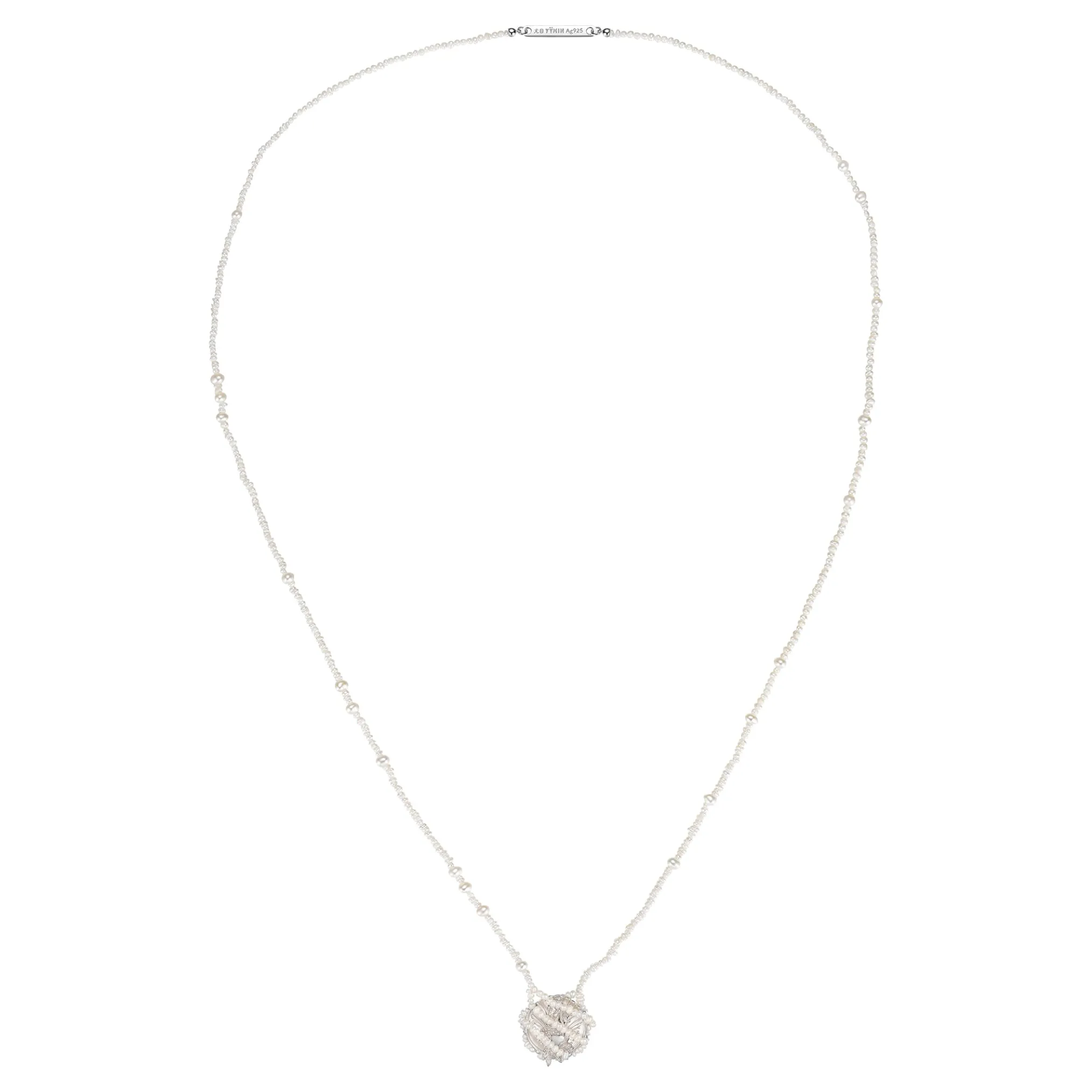 Mermaid / Pearl Web Coin Necklace