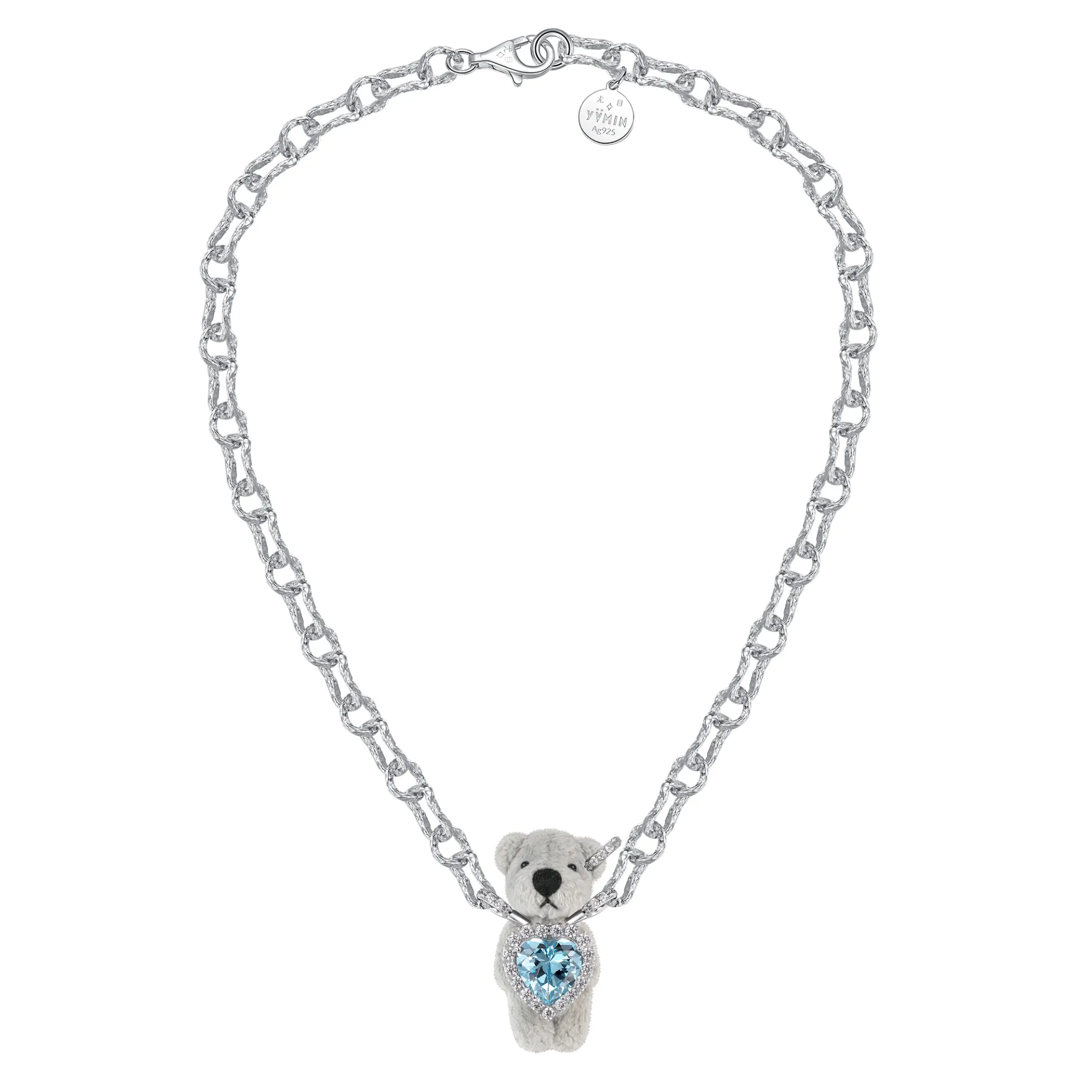 Paradise / Asymmetric Heart Bear Necklace