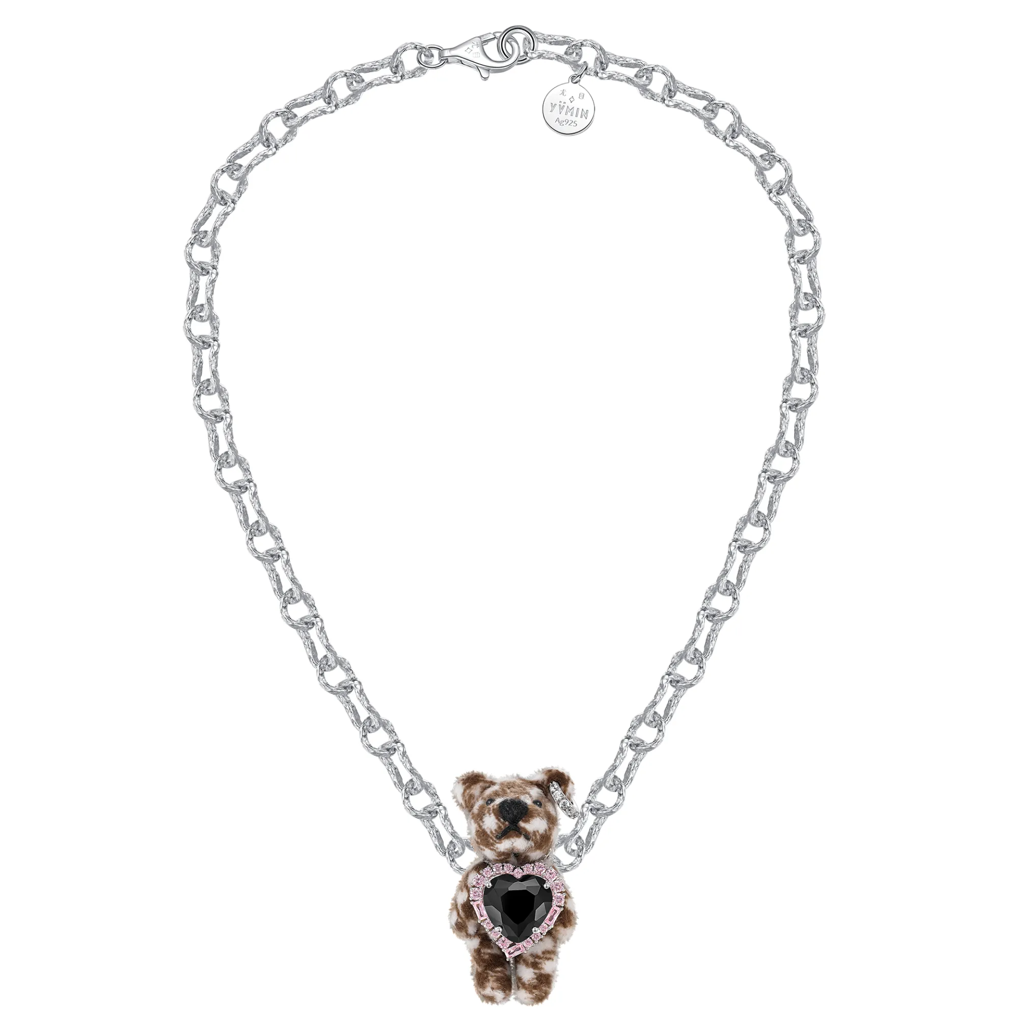 Paradise / Asymmetric Heart Bear Necklace