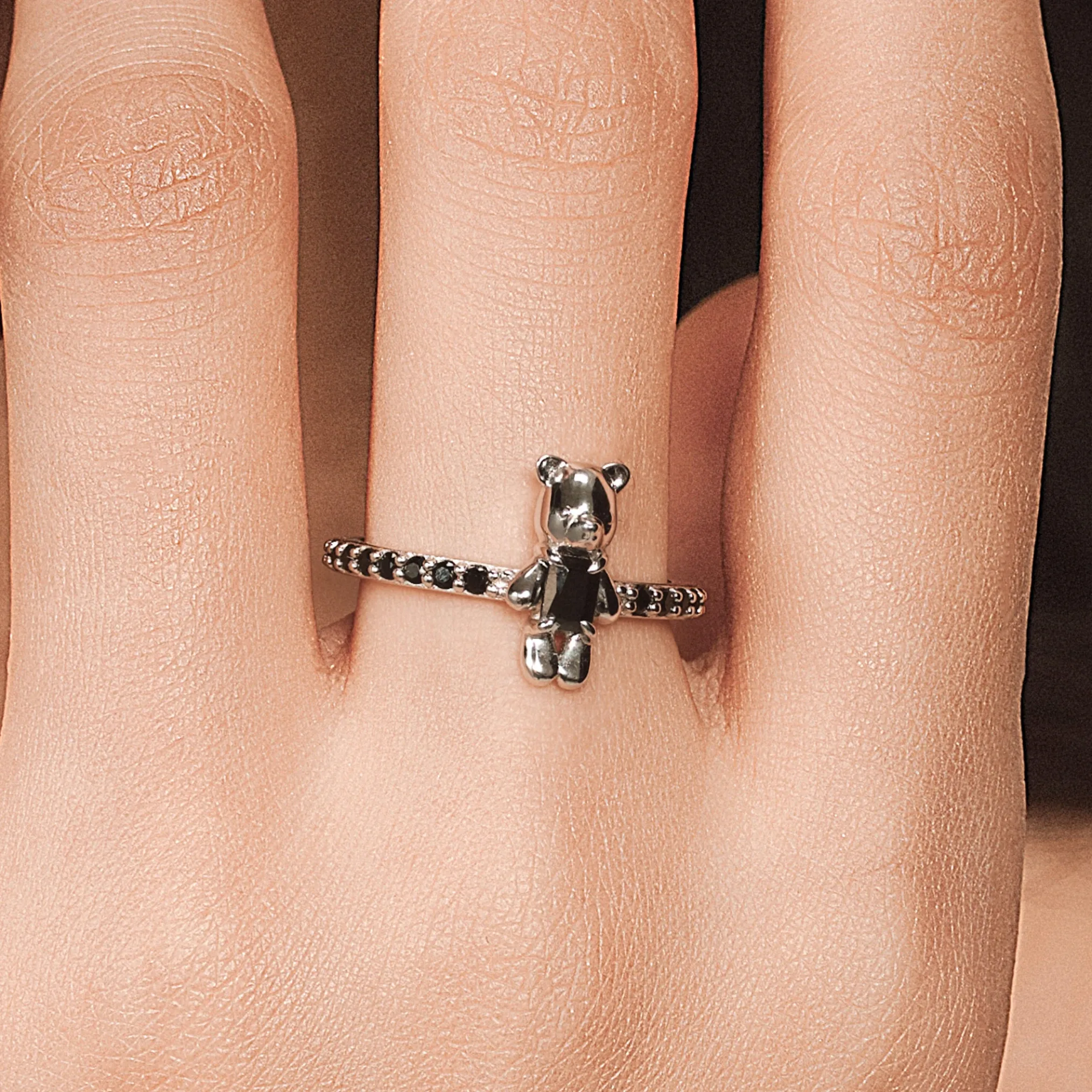 Paradise / Bear Inlaid Stone Ring