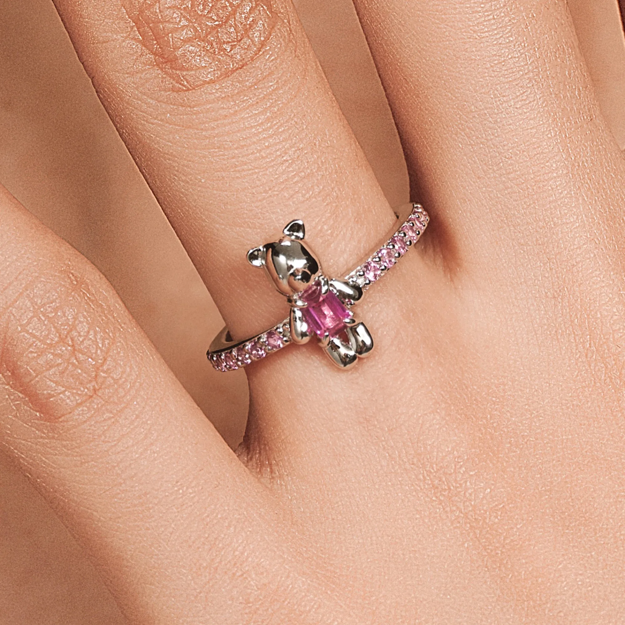 Paradise / Bear Inlaid Stone Ring