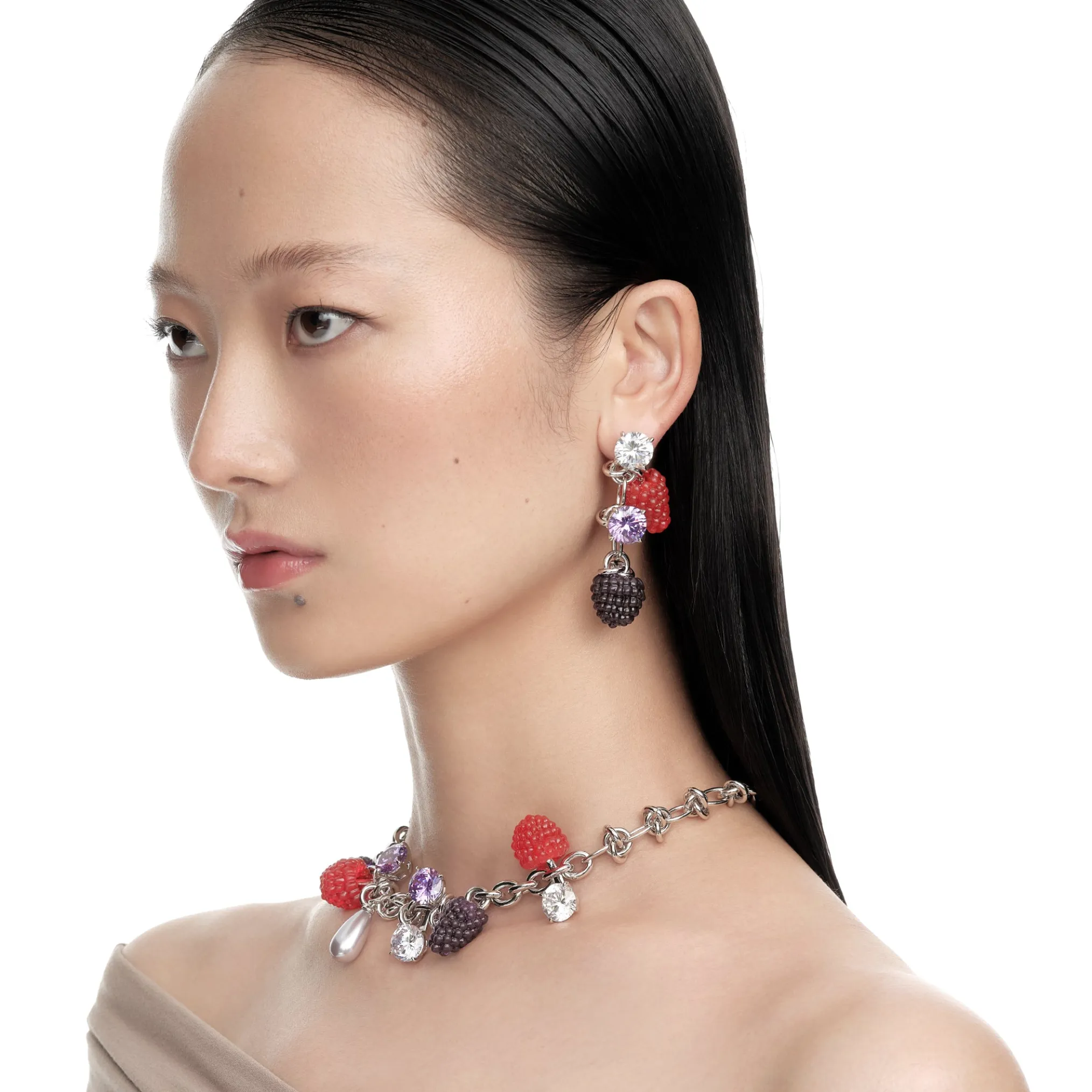 Paradise / Berries Gemstone Lock Earring