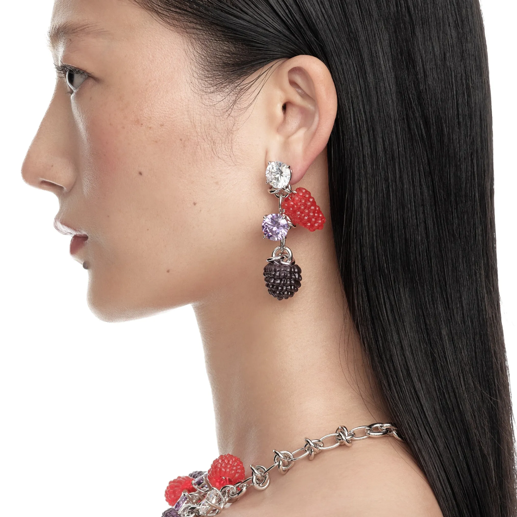 Paradise / Berries Gemstone Lock Earring