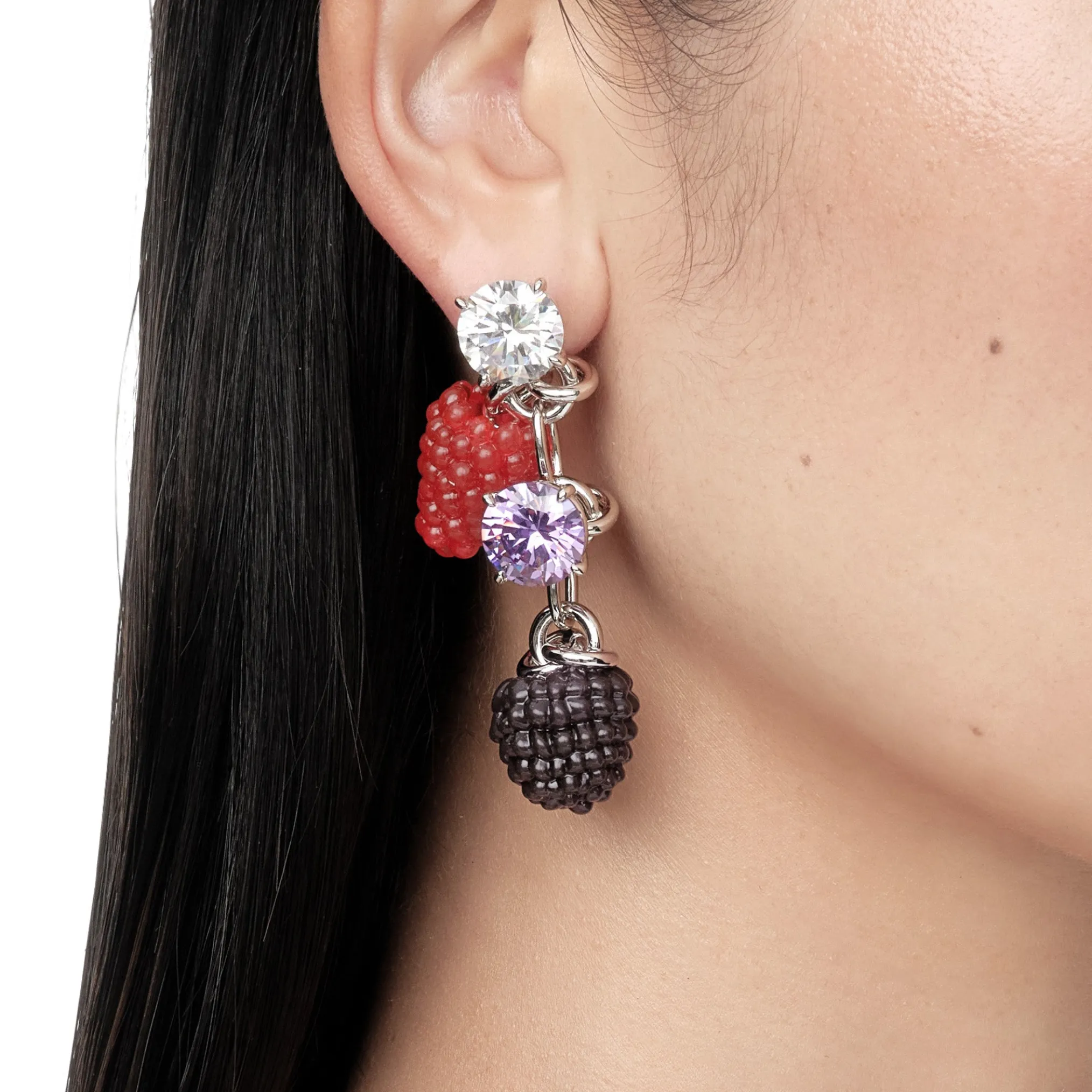 Paradise / Berries Gemstone Lock Earring