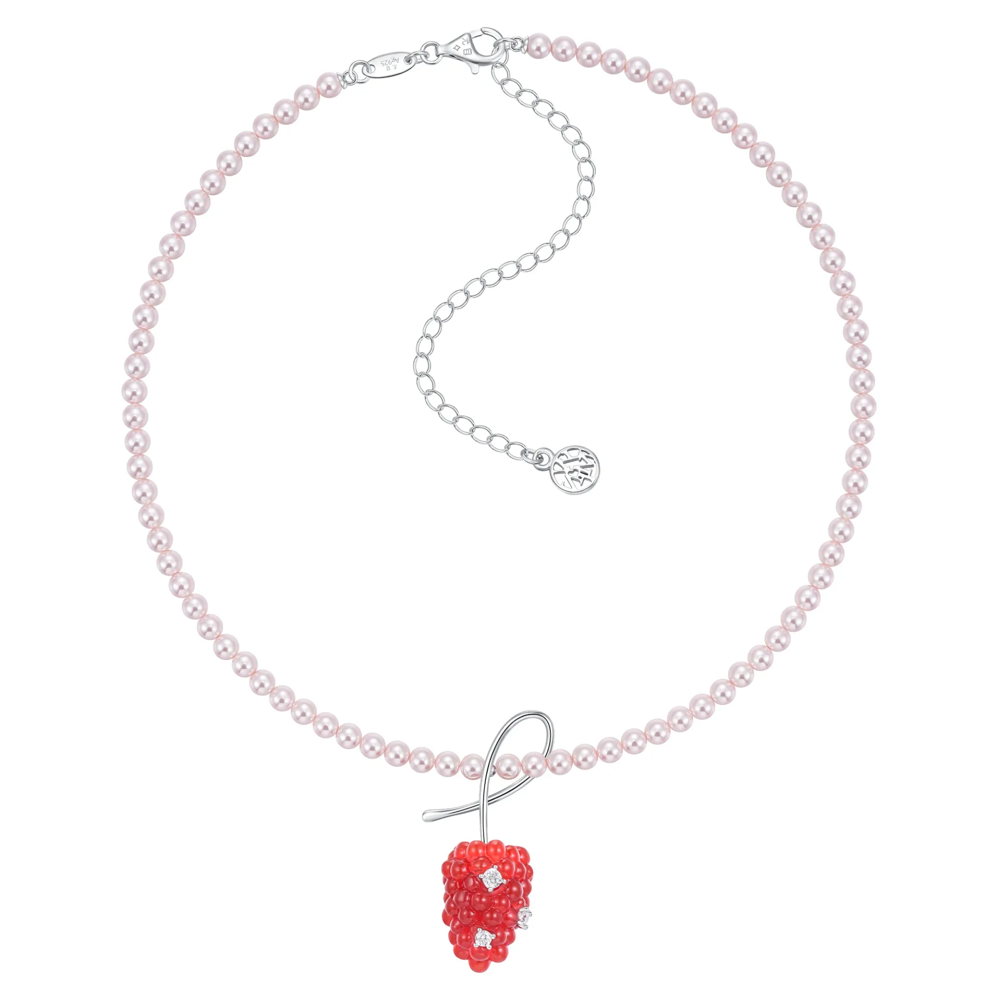 Paradise / Berry Pearl Necklace