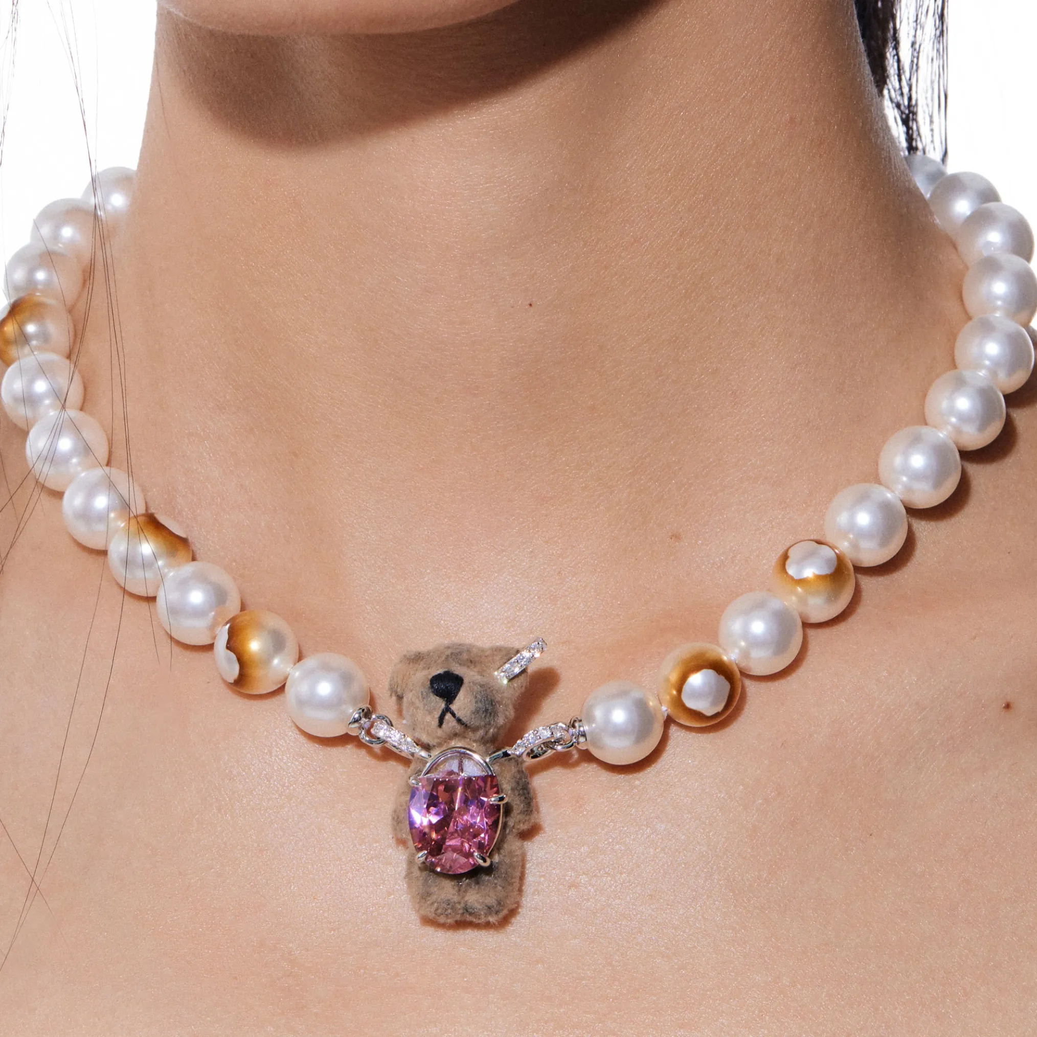 Paradise / Broken Furry Bear Necklace