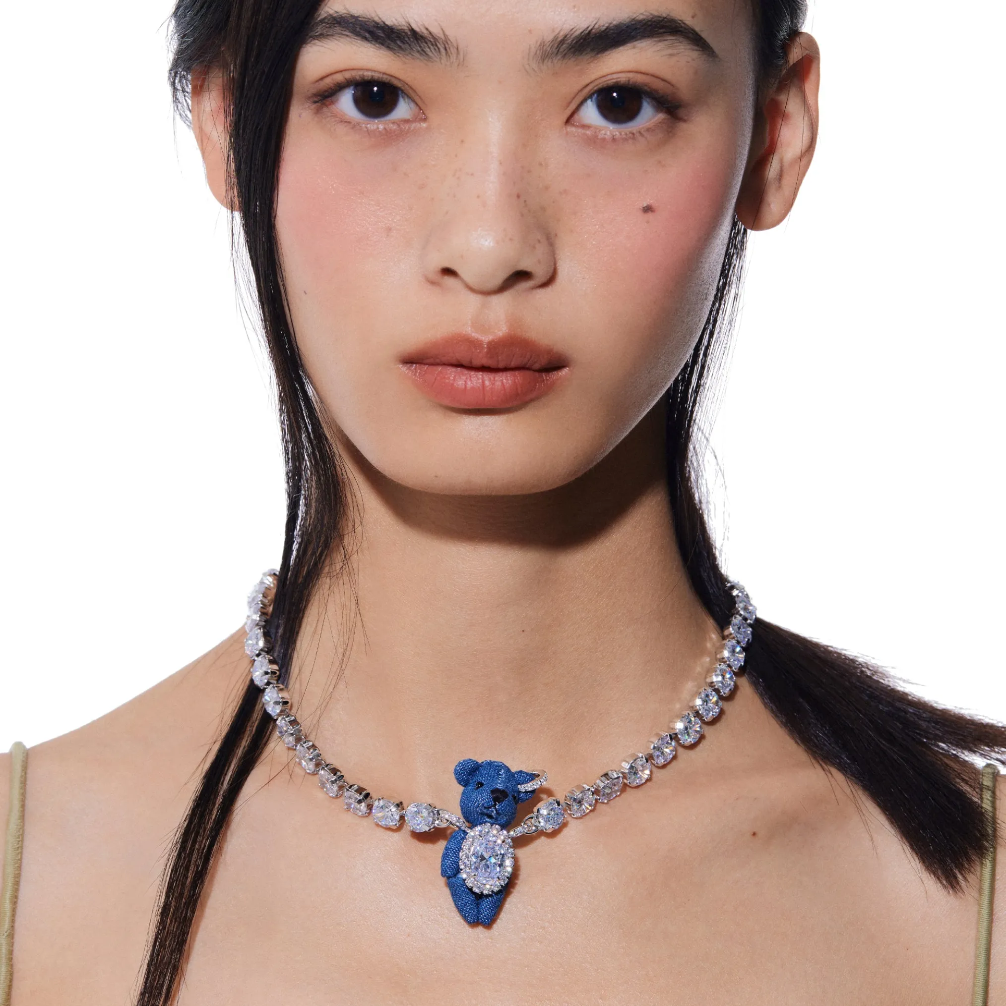 Paradise / Denim Bear Necklace