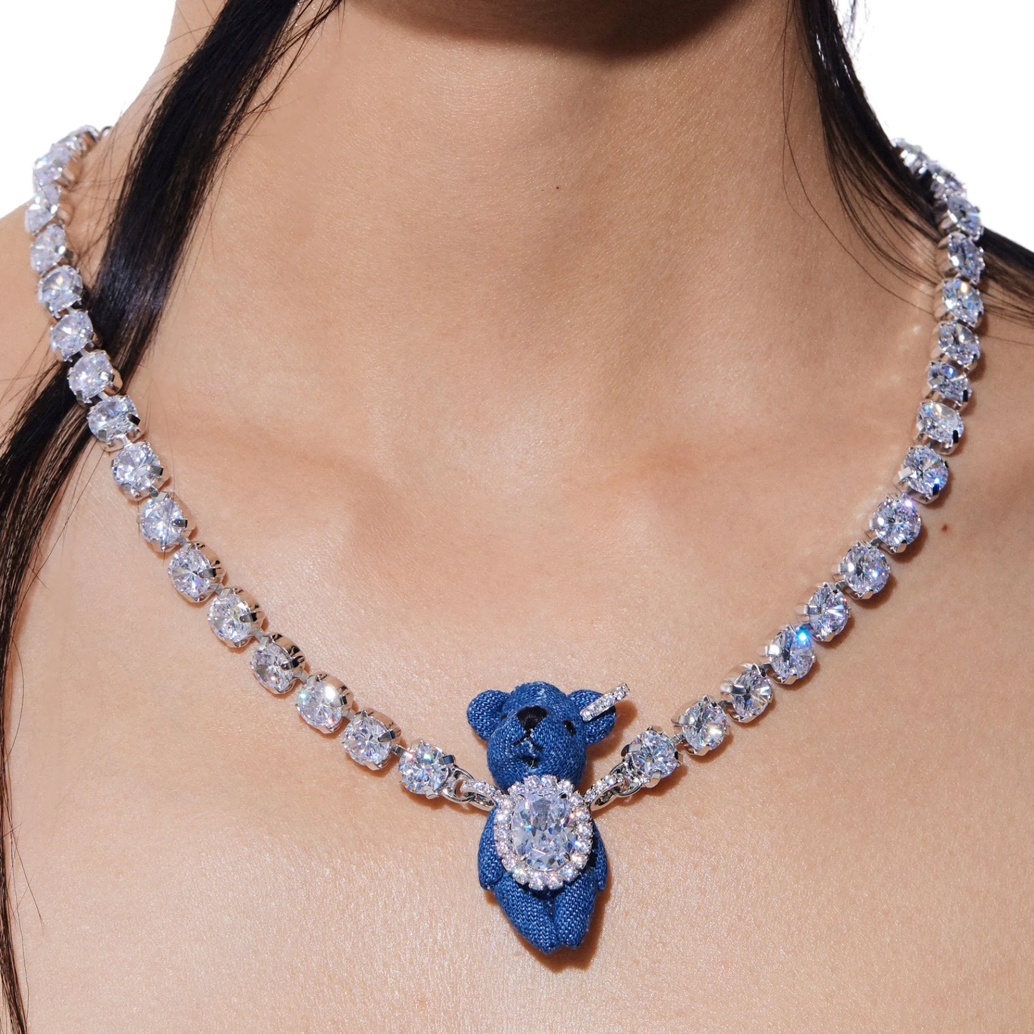 Paradise / Denim Bear Necklace
