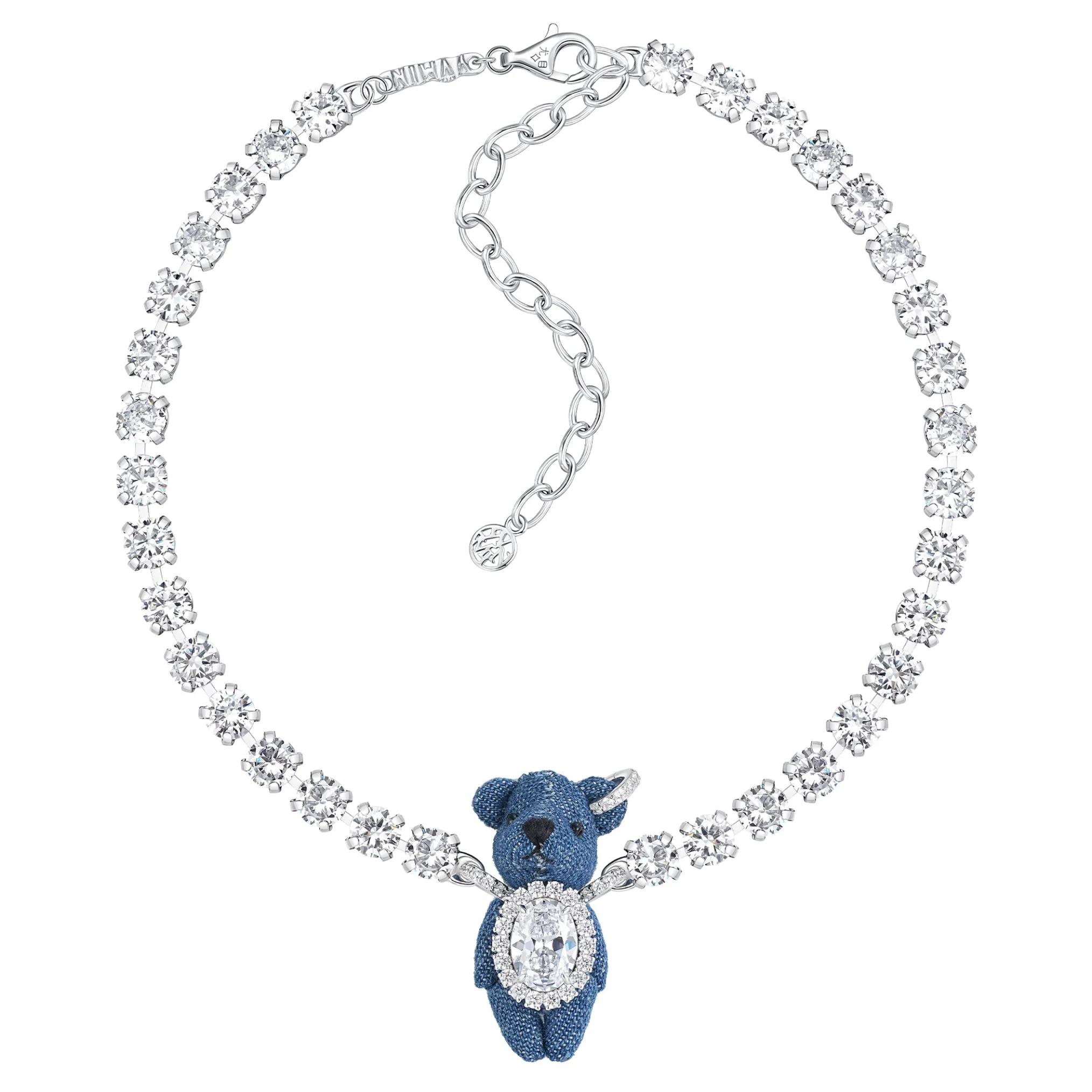 Paradise / Denim Bear Necklace