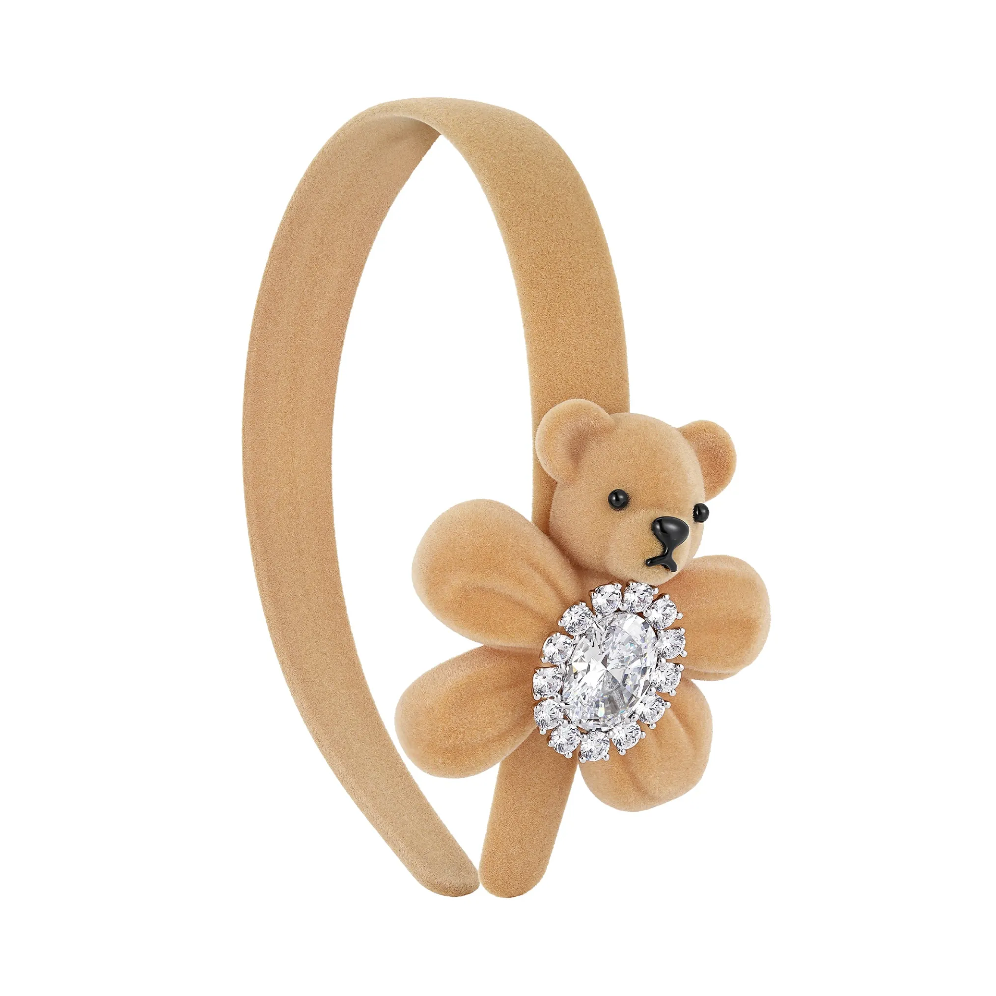 Paradise / Flocked Bear Gemstone Flower Hair Band