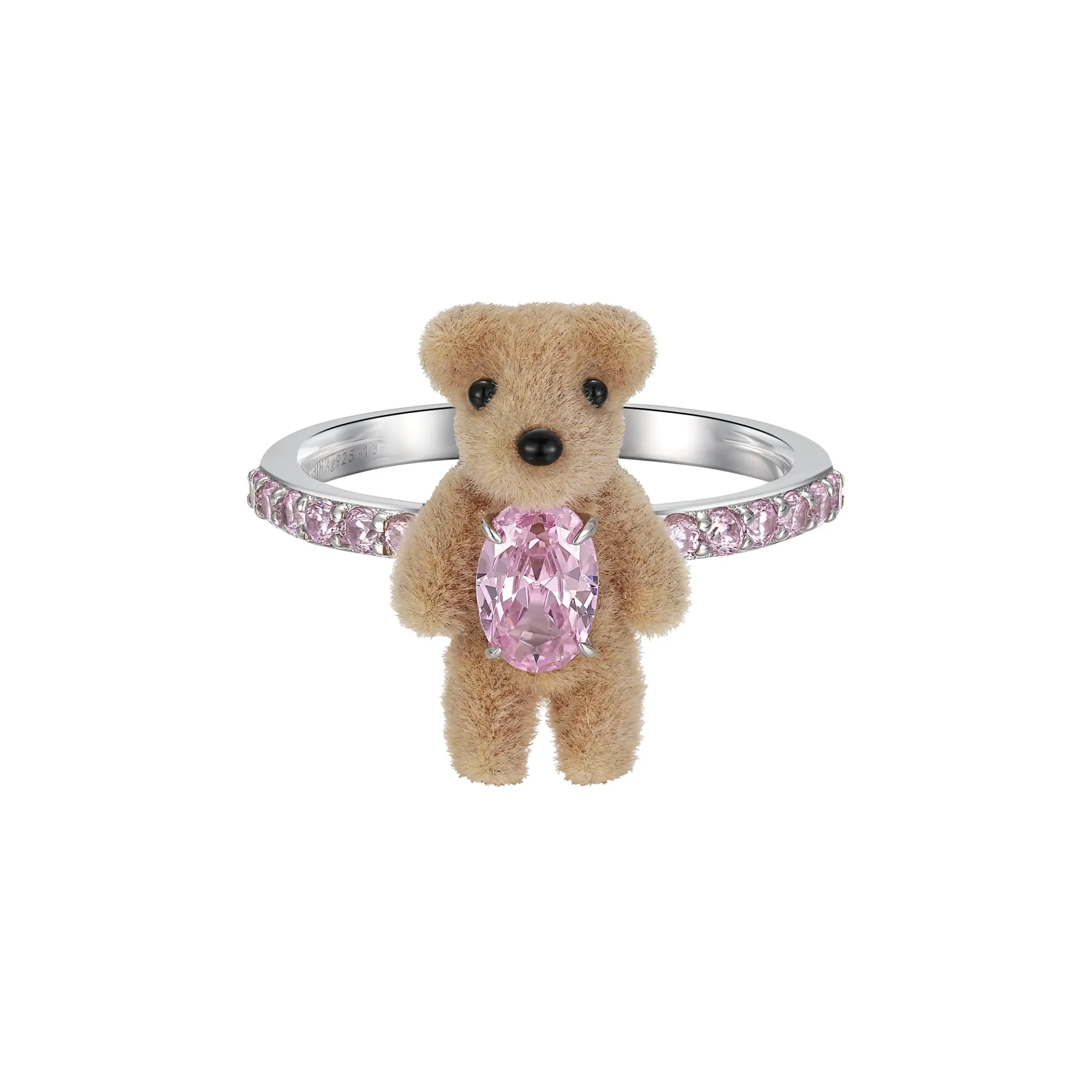 Paradise / Flocked Mini Bear Soft Ring