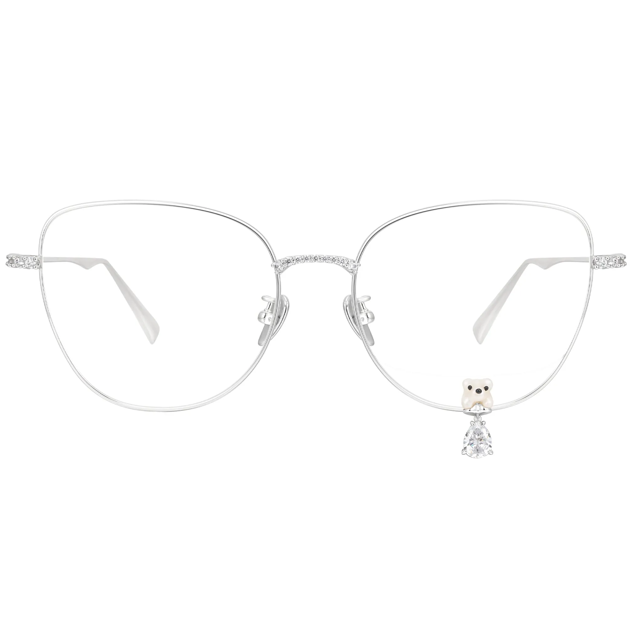 Paradise / Flocked Bear Decorative Gemstone Pendant Glasses