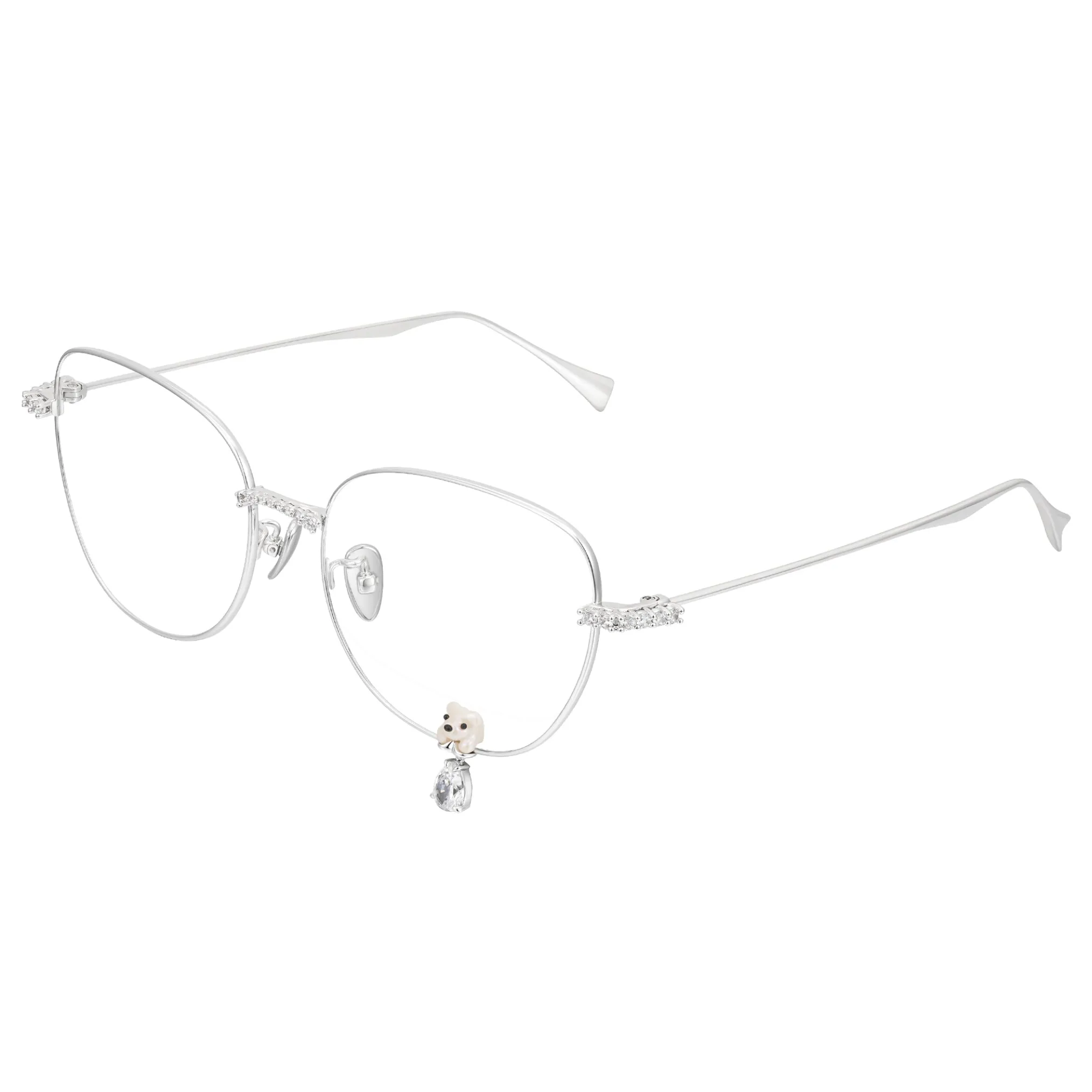 Paradise / Flocked Bear Decorative Gemstone Pendant Glasses