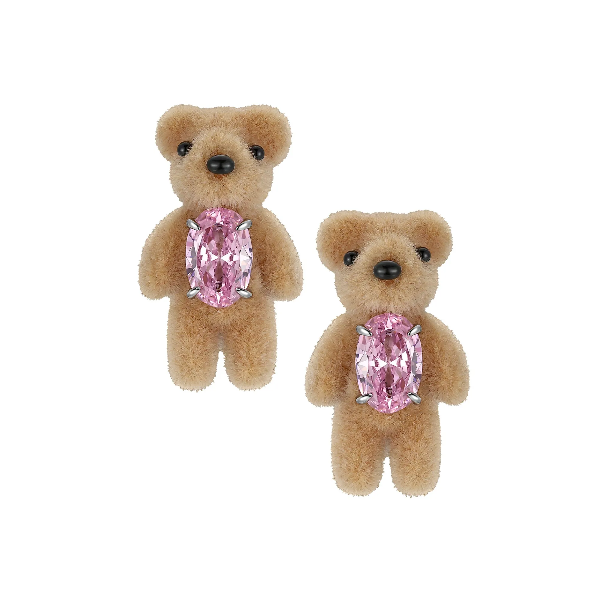Paradise / Flocked Mini Bear Earring