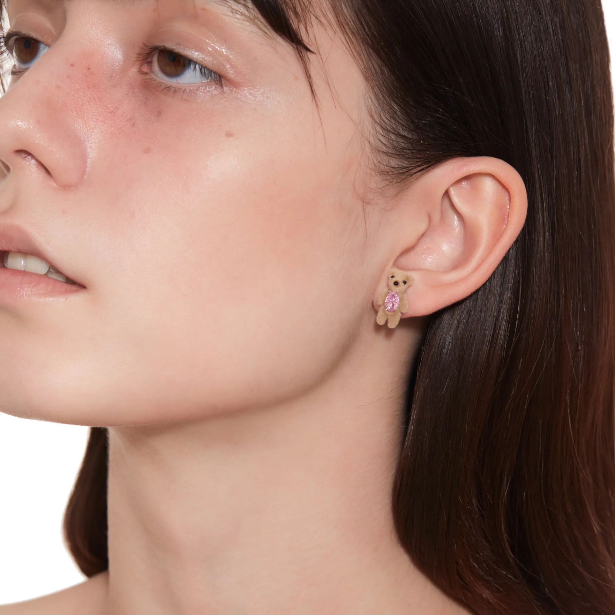 Paradise / Flocked Mini Bear Earring