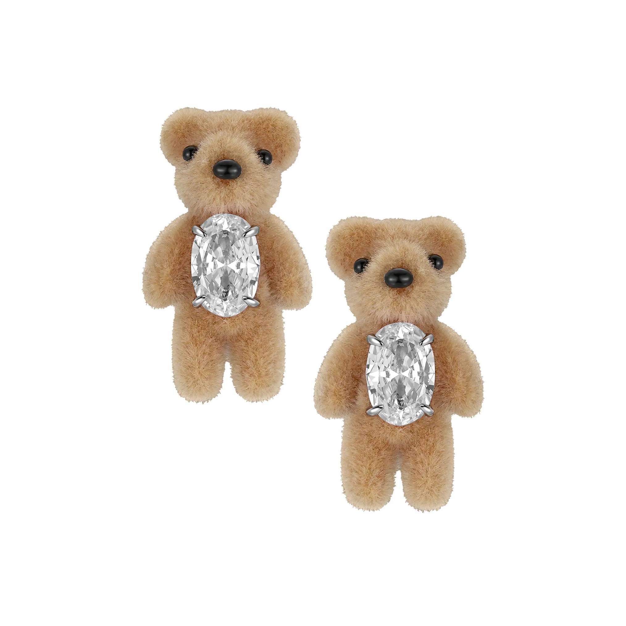 Paradise / Flocked Mini Bear Earring