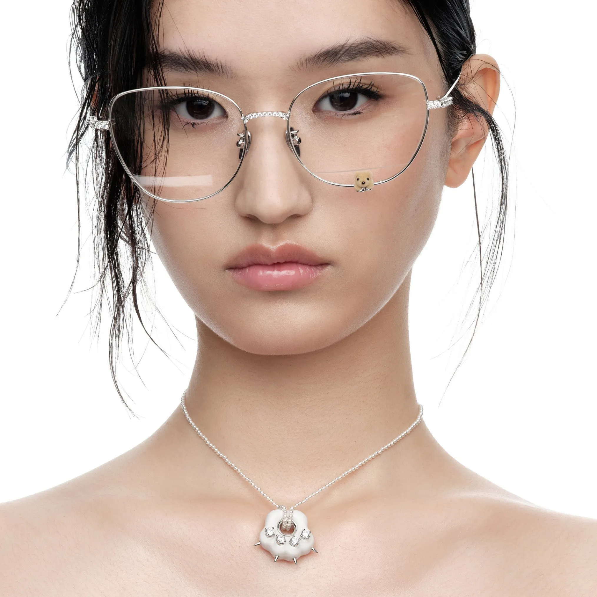 Paradise / Flocked Bear Decoration Glasses