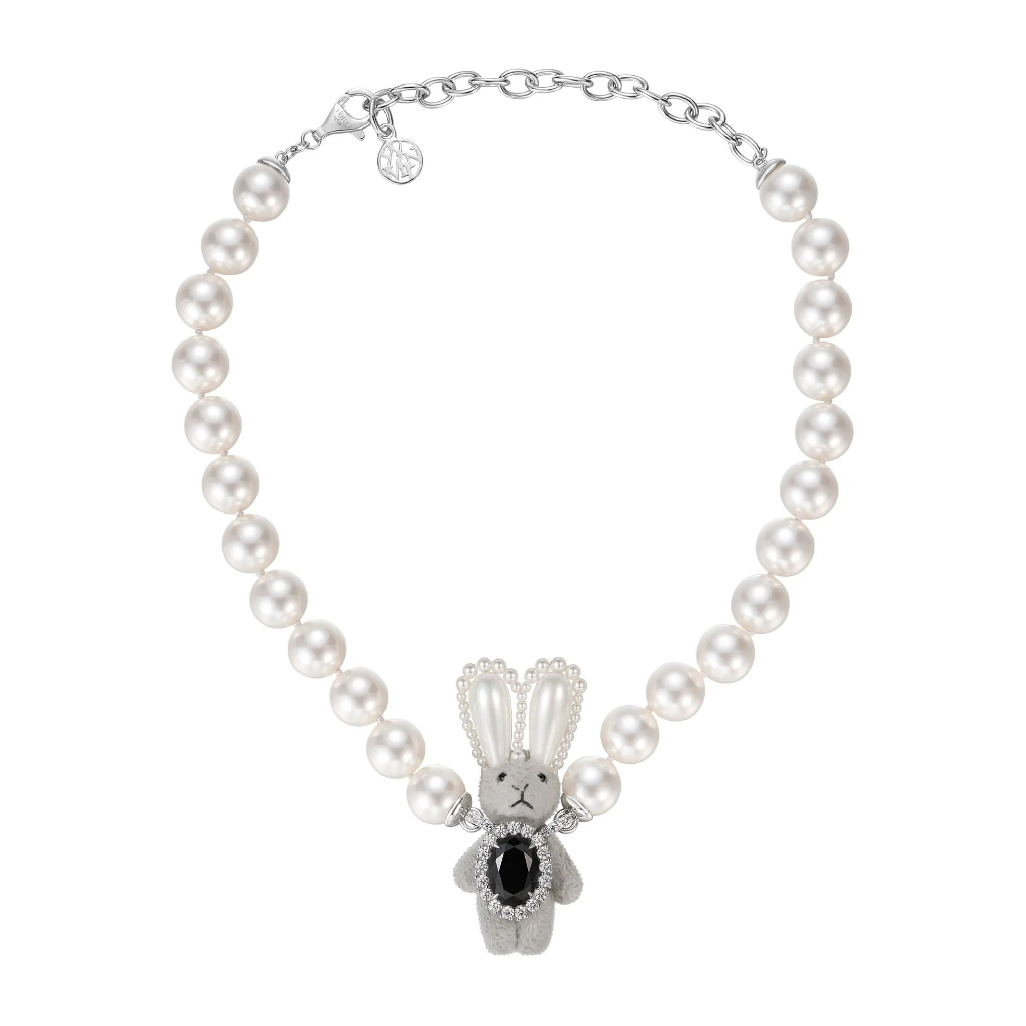 Paradise / Gem Plush Rabbit Pearl Necklace