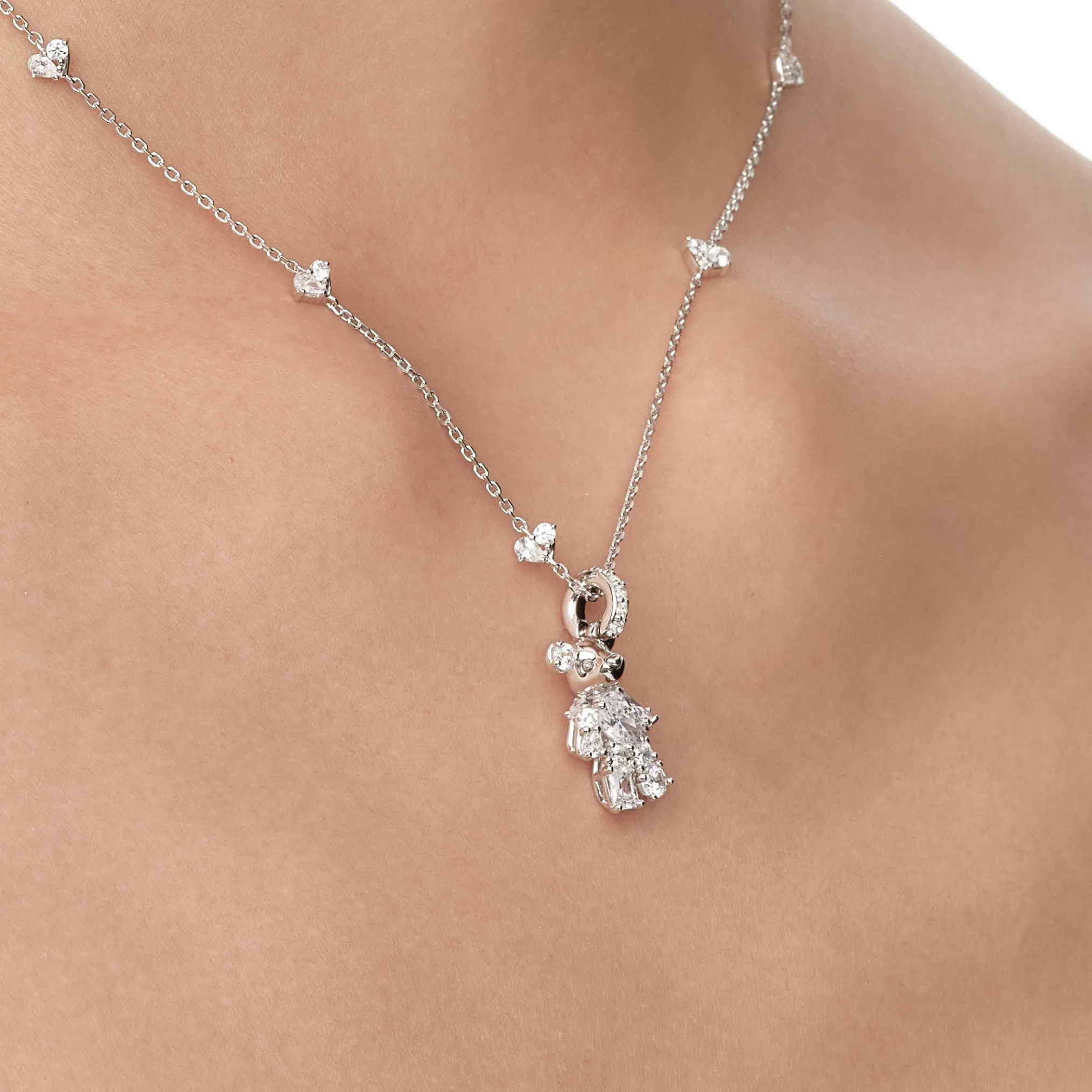 Paradise / Gemstone Patch up Mini Bear Necklace