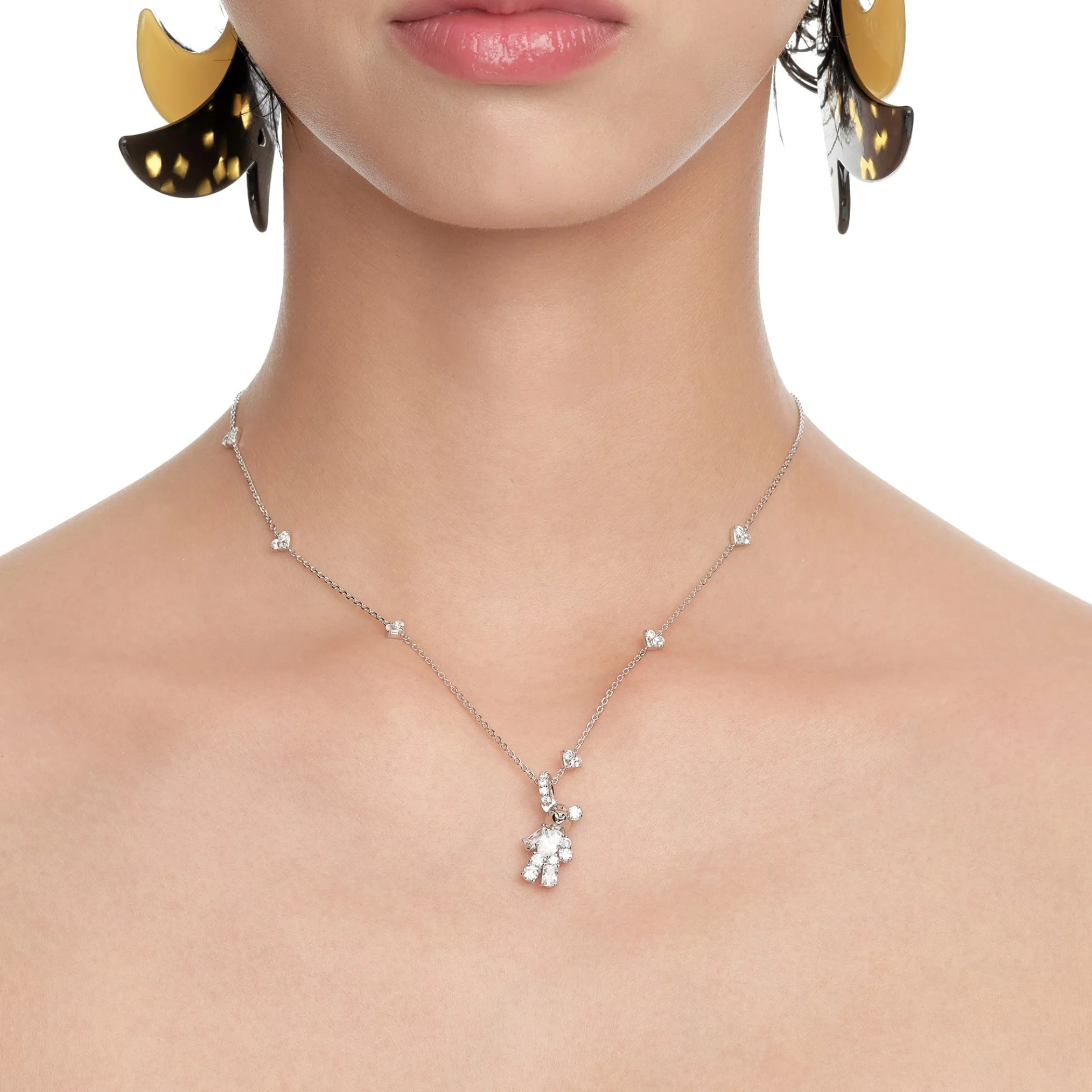 Paradise / Gemstone Patch up Mini Bear Necklace