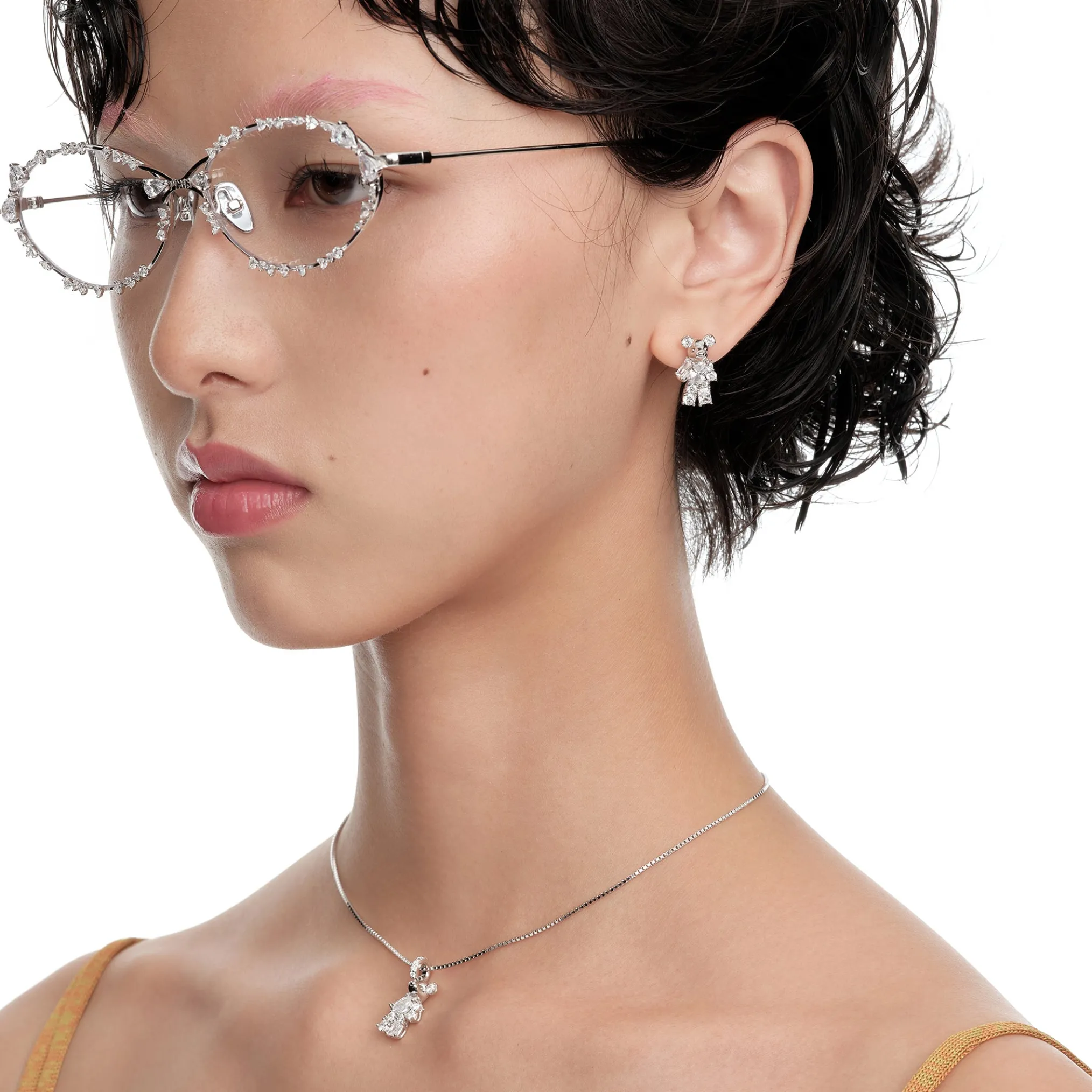 Paradise / Gemstone Patch up Mini Bear Earring