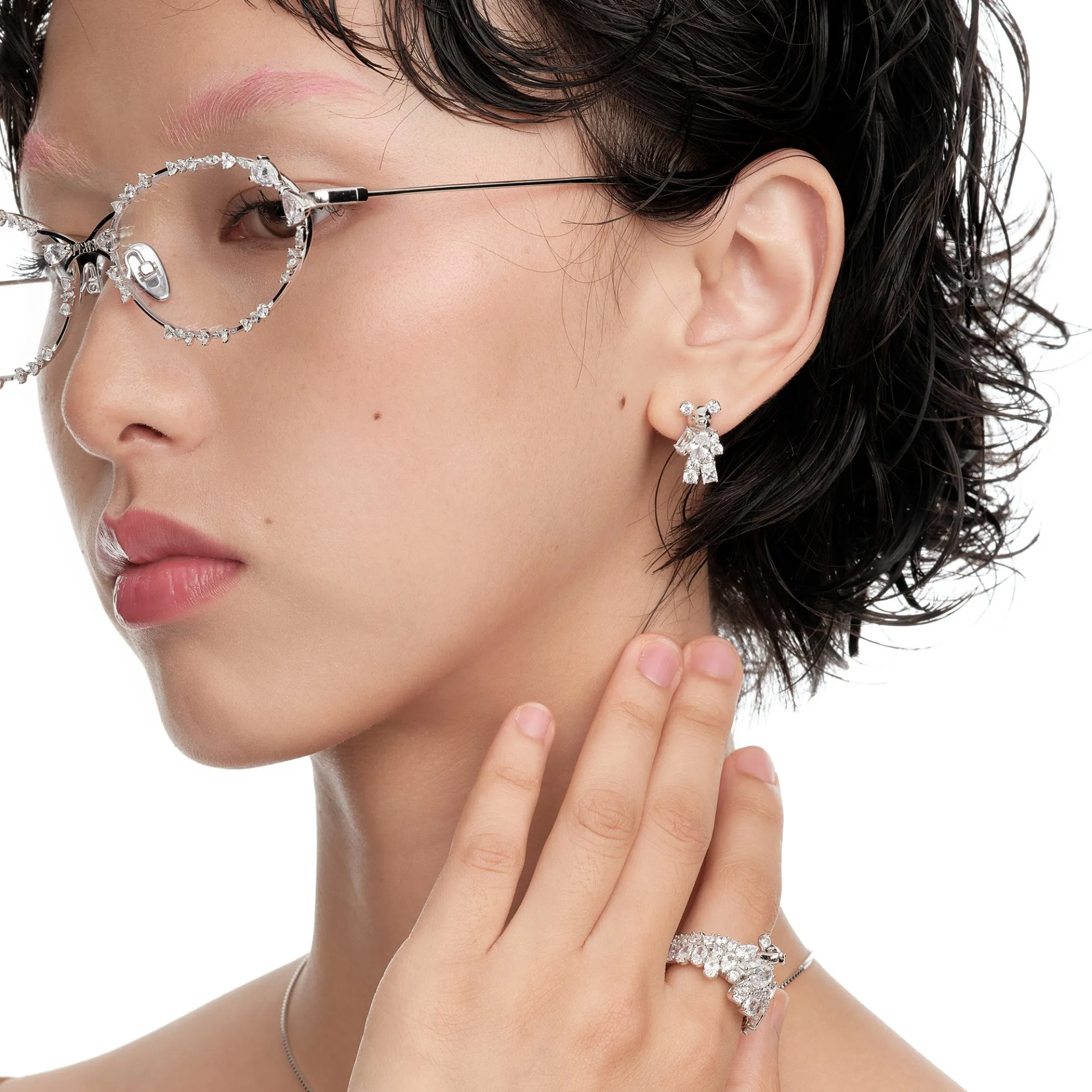 Paradise / Gemstone Patch up Mini Bear Earring