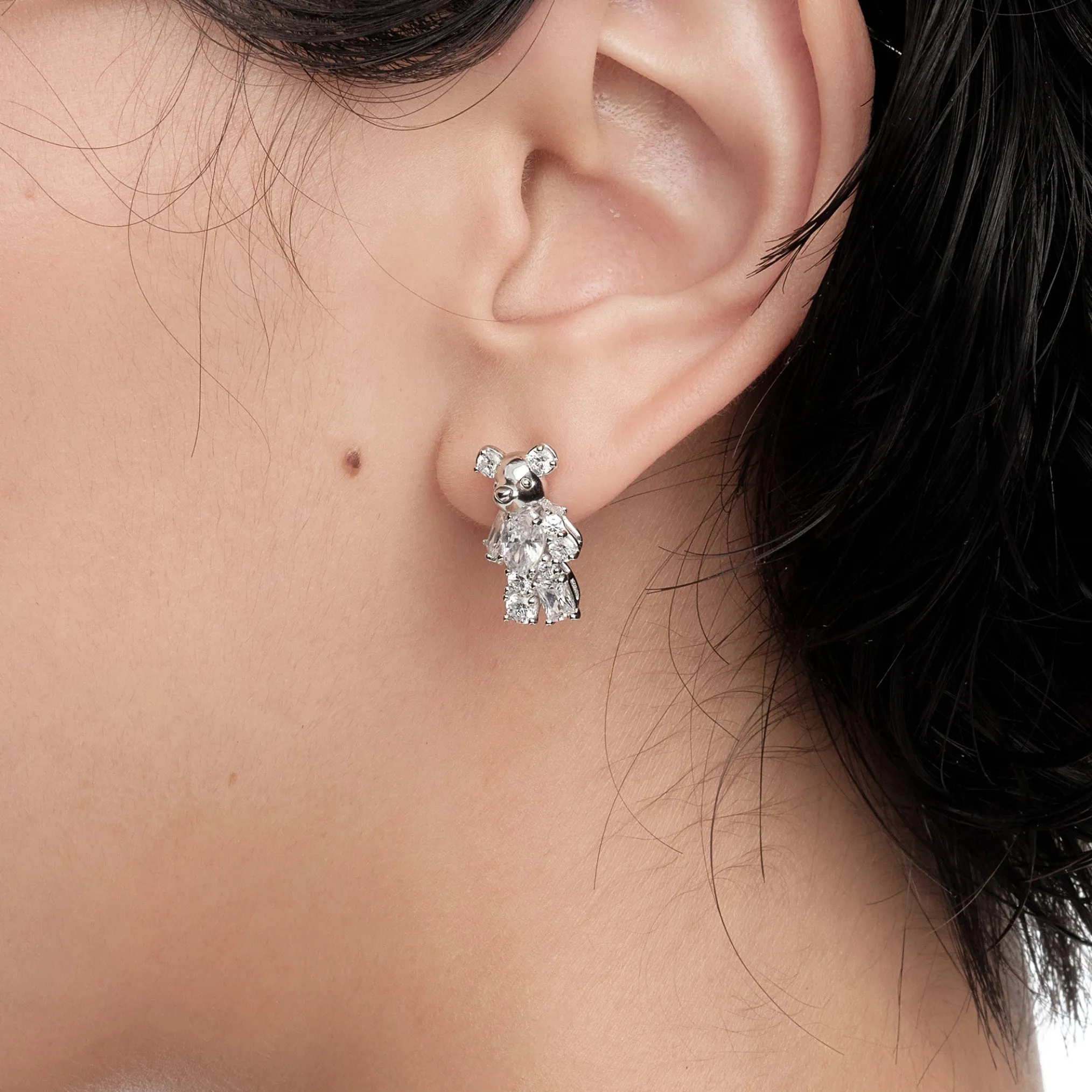 Paradise / Gemstone Patch up Mini Bear Earring