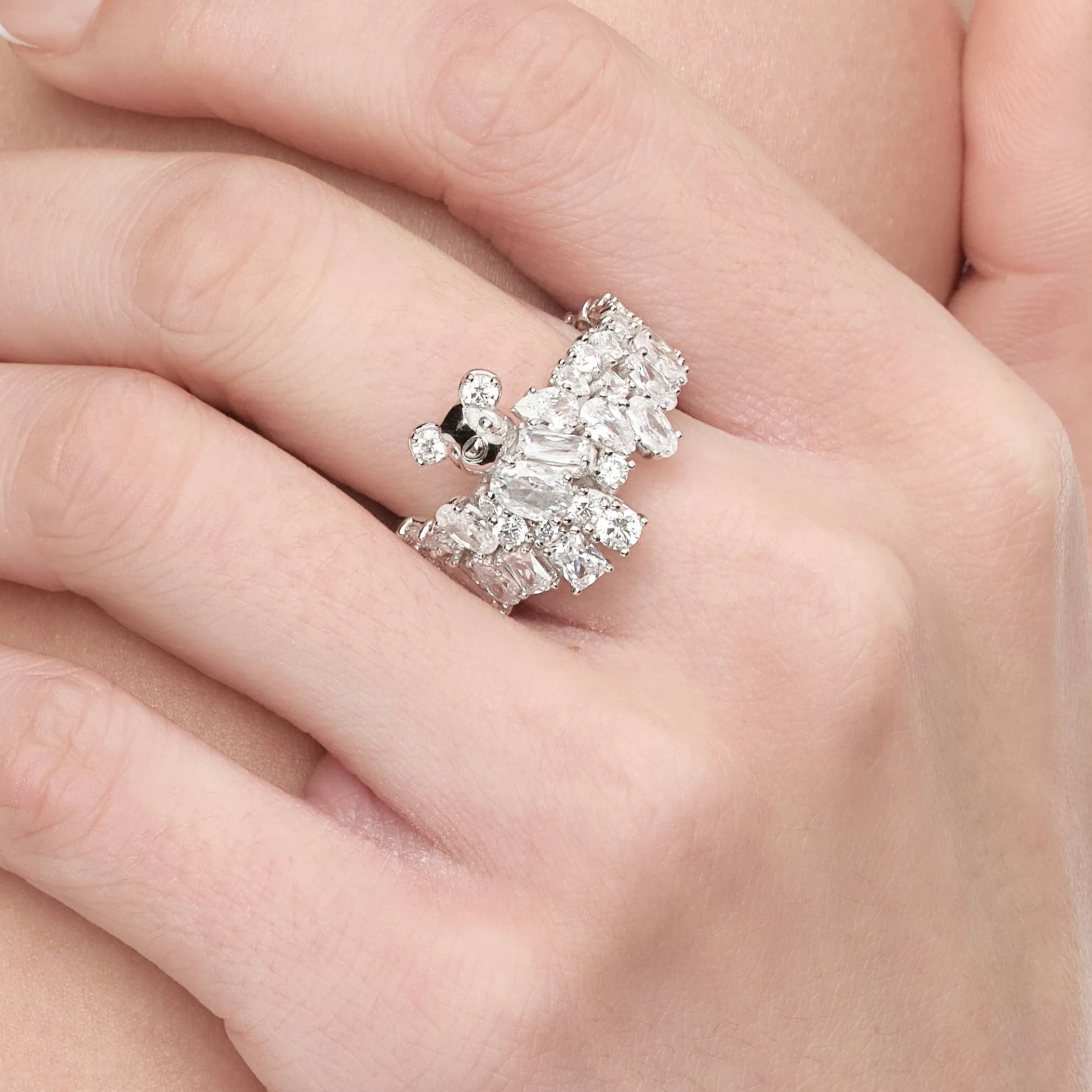 Paradise / Gemstone Patch up Mini Bear Pave Ring