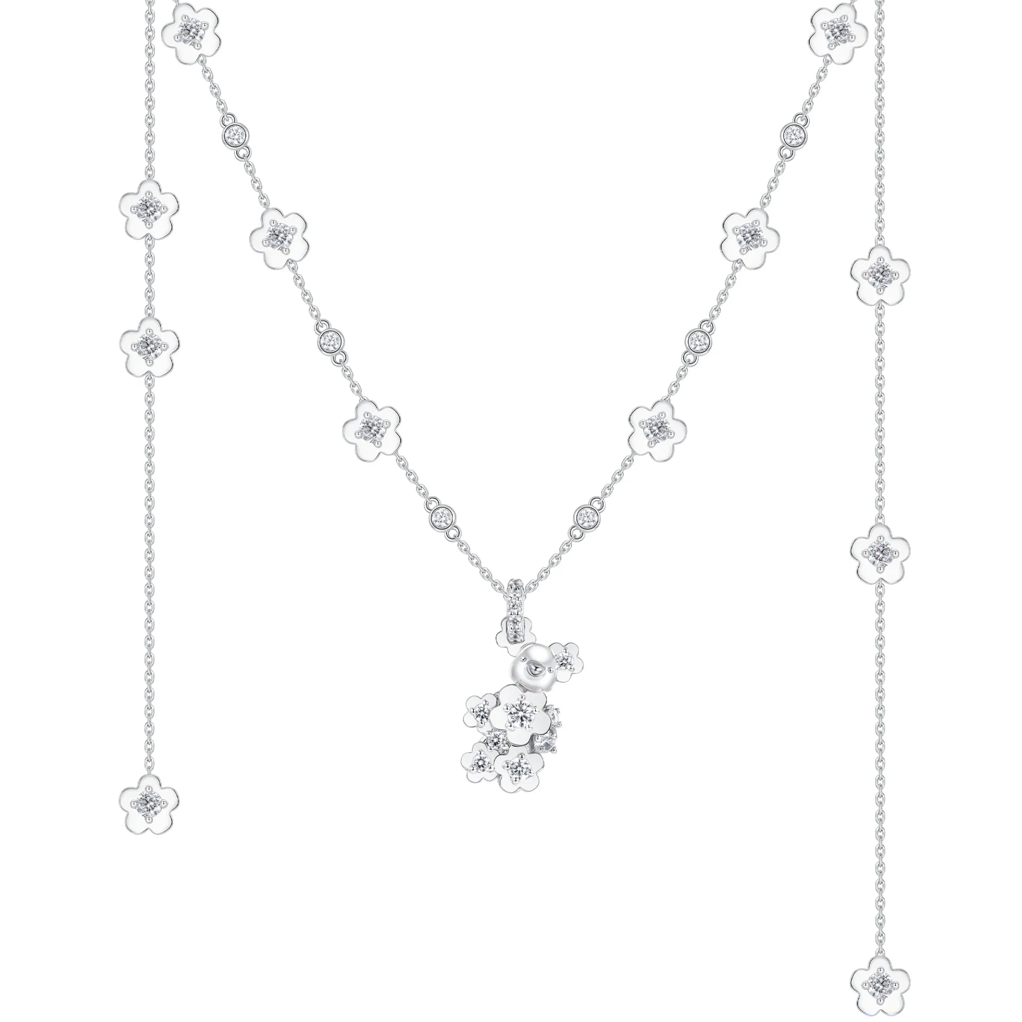 Paradise / Gemstone Patch up Mini Bear Pendant Necklace