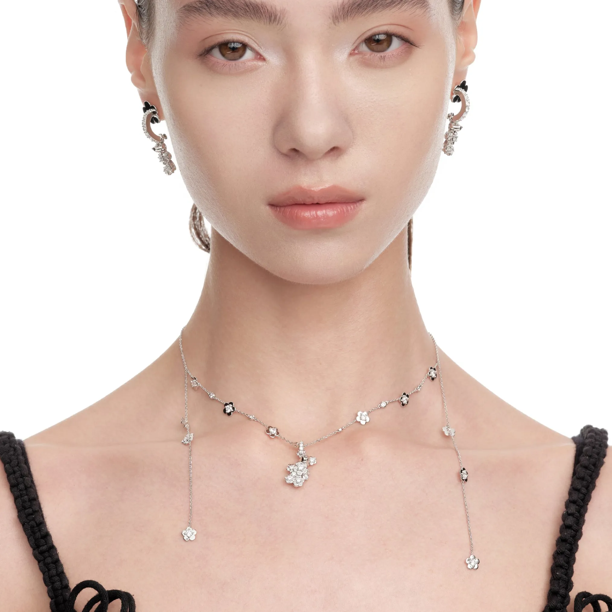 Paradise / Gemstone Patch up Mini Bear Pendant Necklace