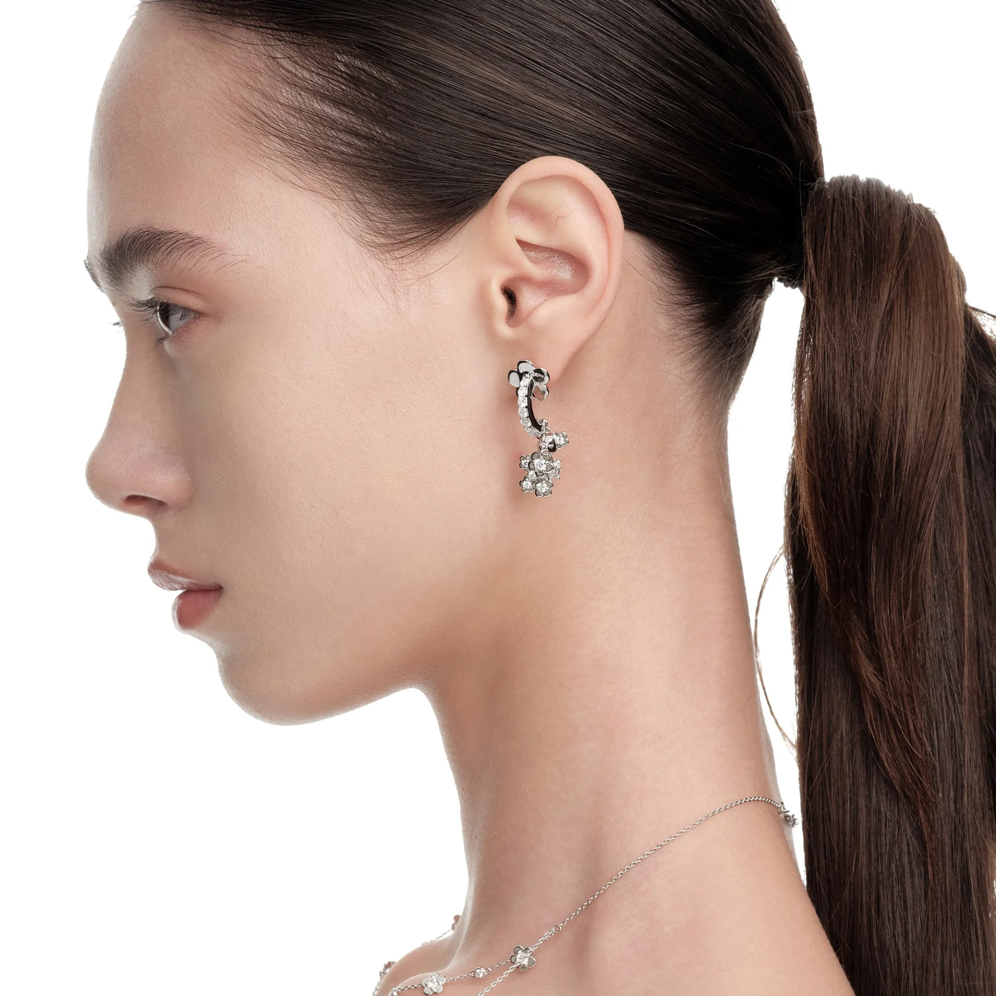 Paradise / Gemstone Patch up Mini Bear Flower Earring