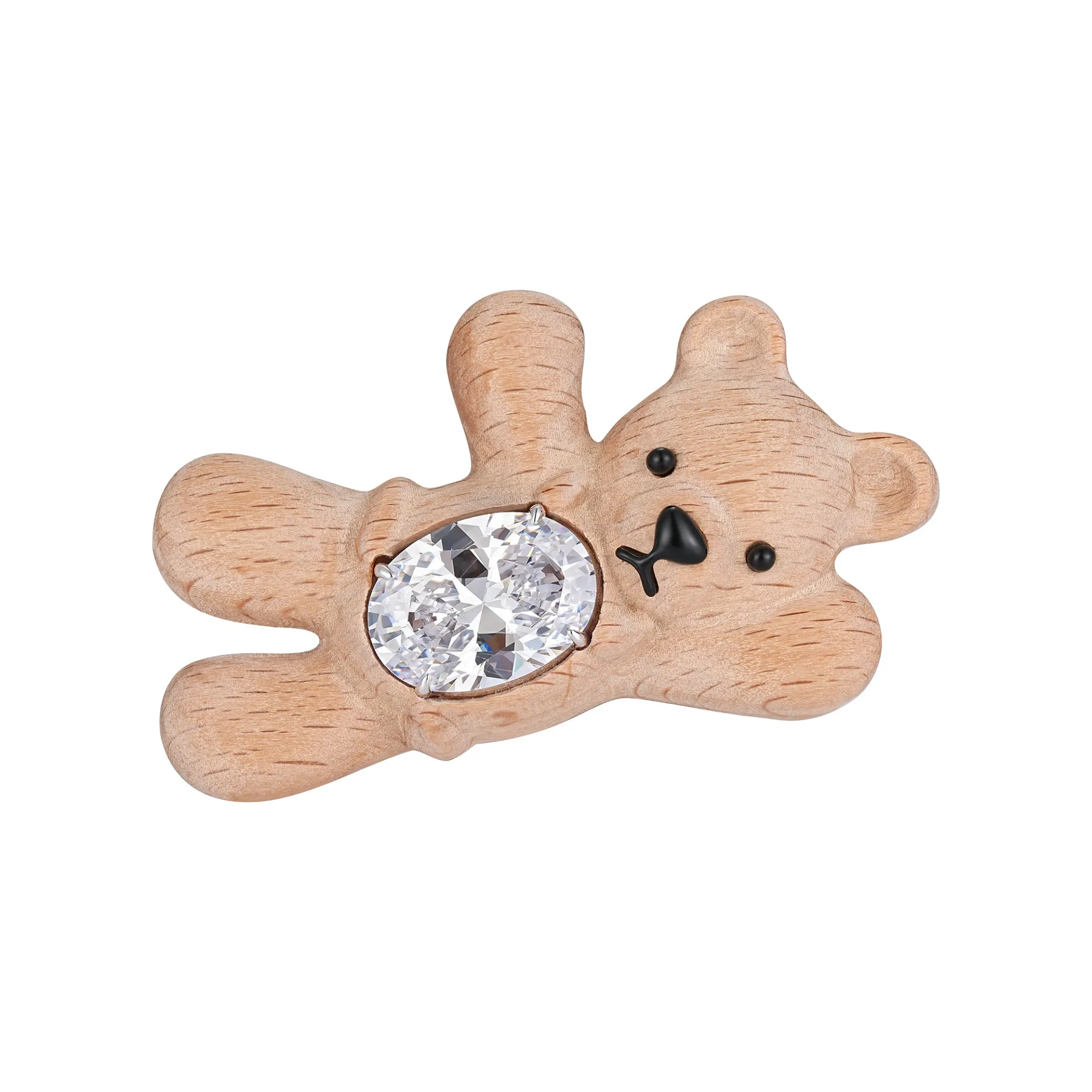 Paradise / Greeting Bear Wooden Hair Clip