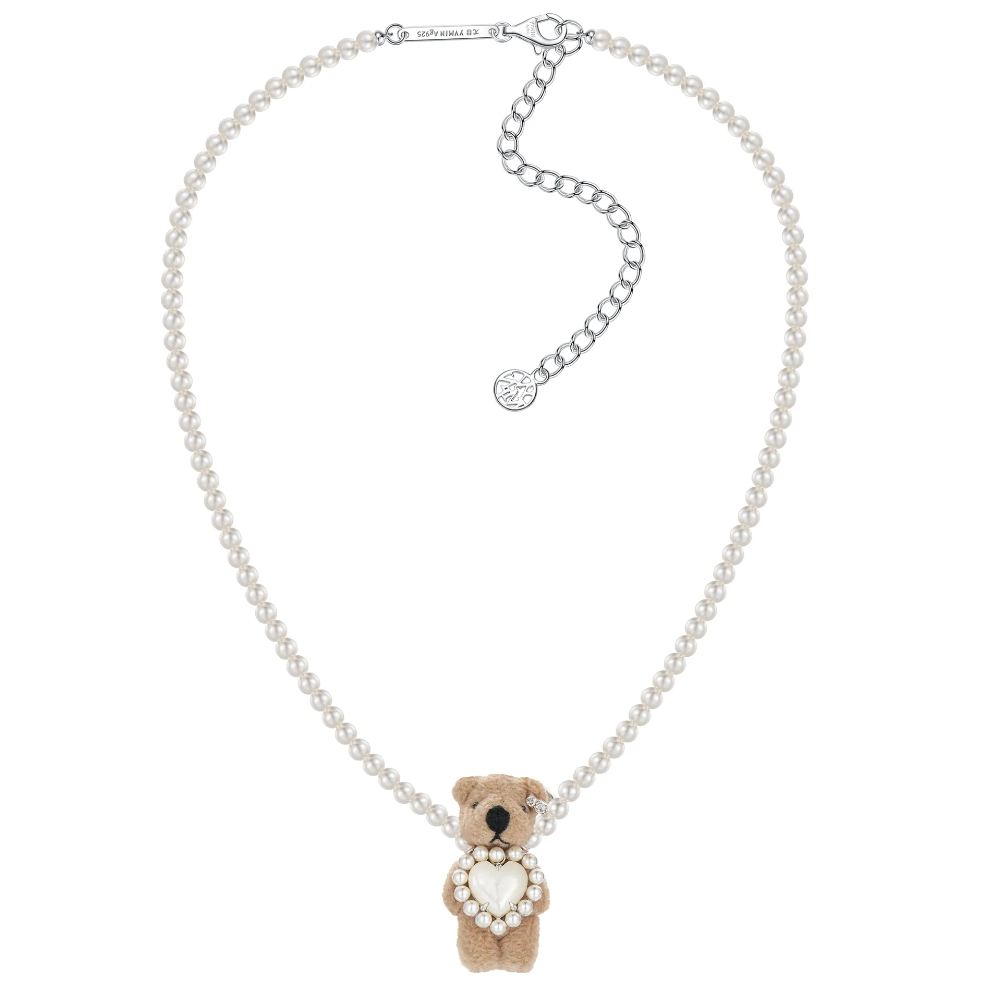 Paradise / Heart Shell Pearl Tassel Bear Necklace