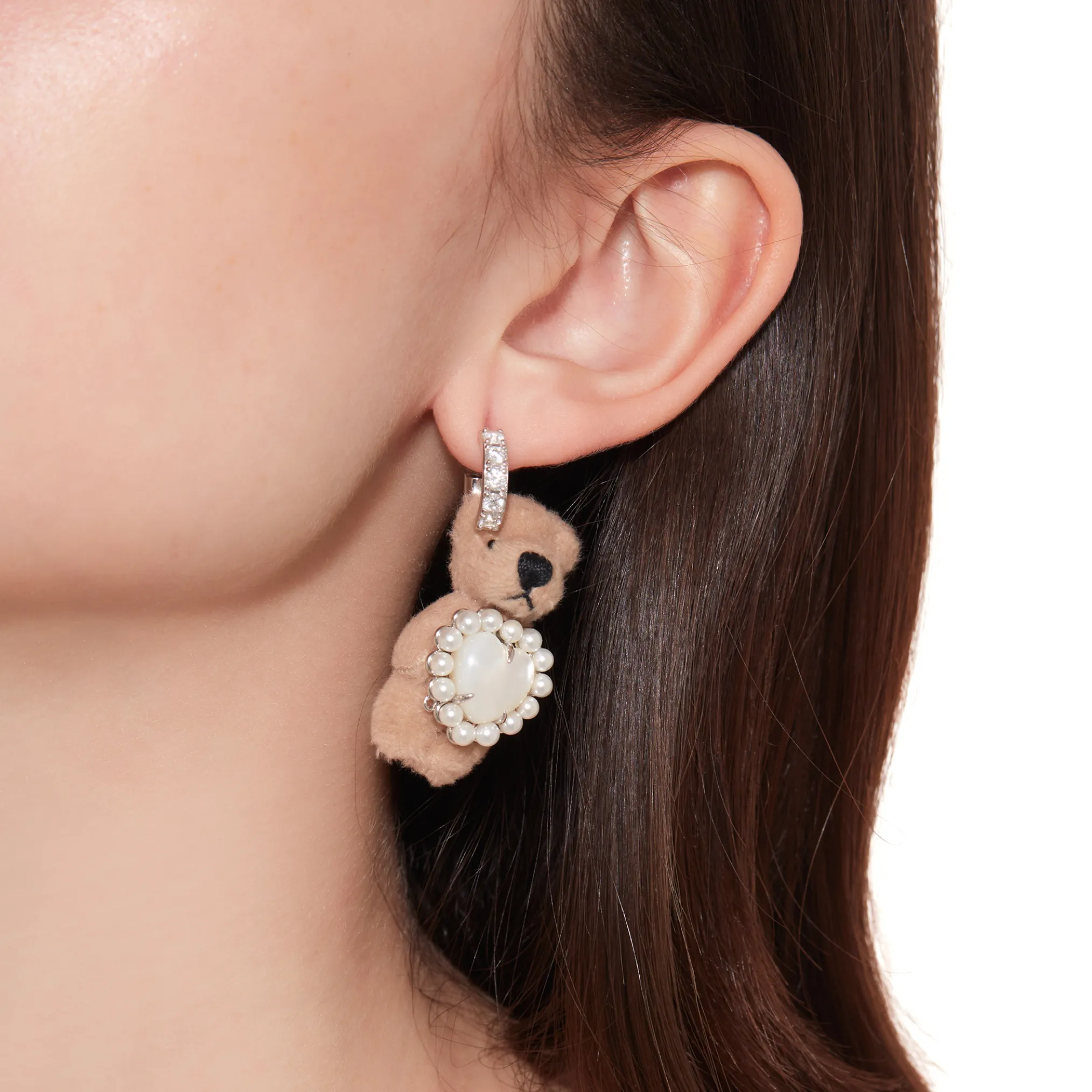 Paradise / Heart Shell Pearl Tassel Bear Earring