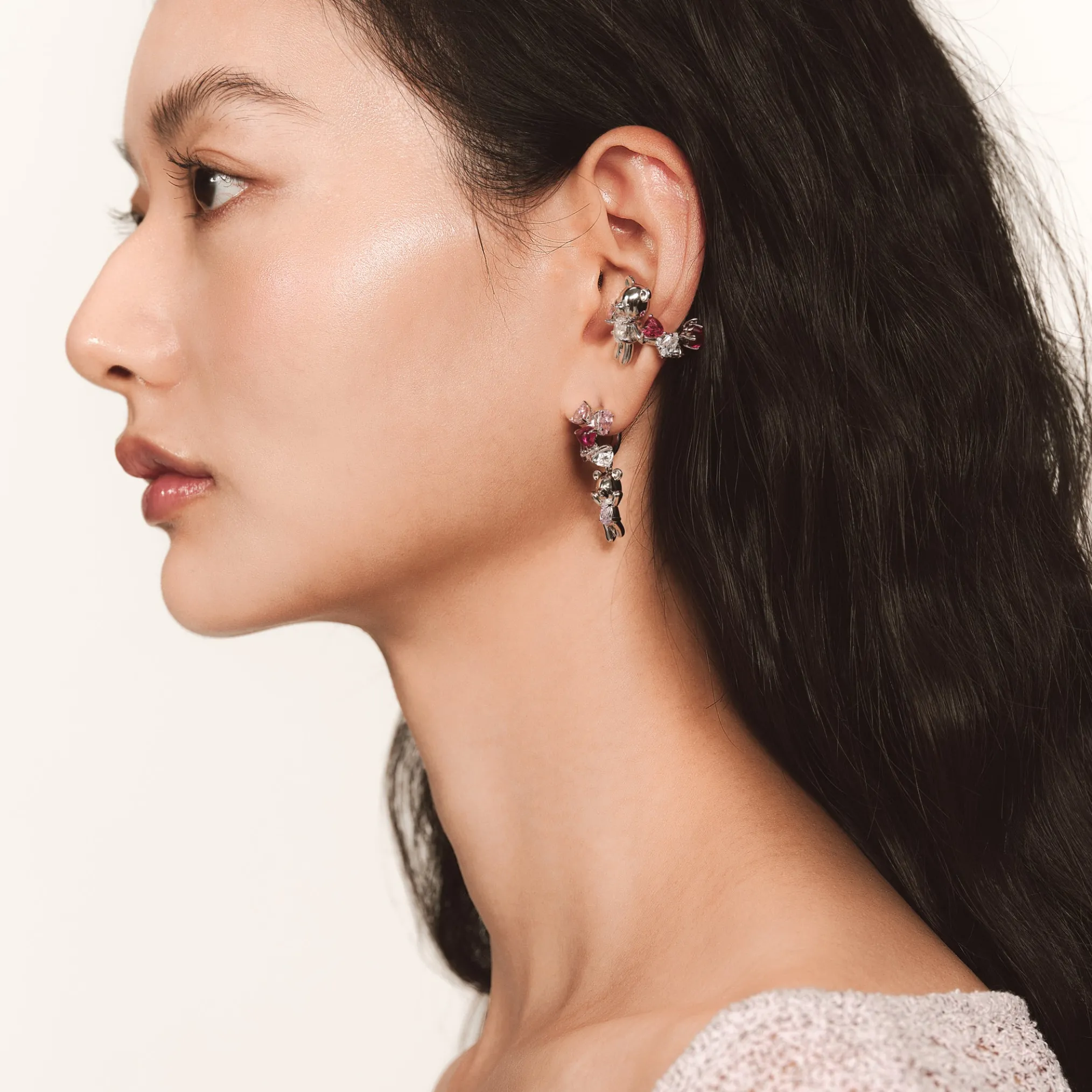Paradise / Irregular Gem Bear Ear Clip