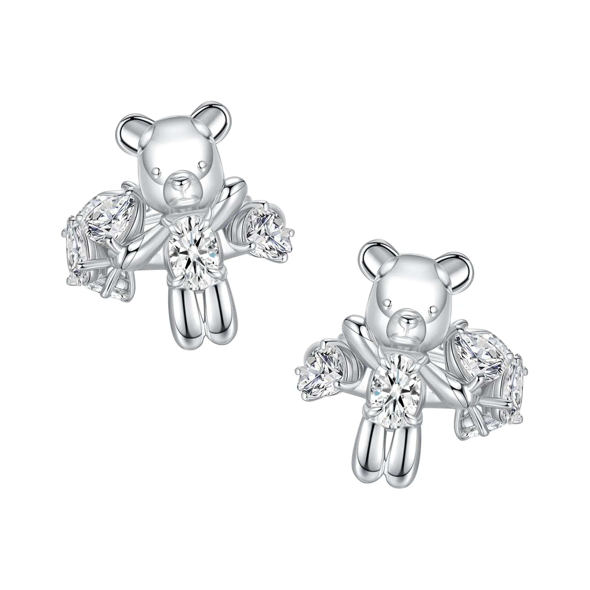 Paradise / Irregular Gem Bear Ear Clip