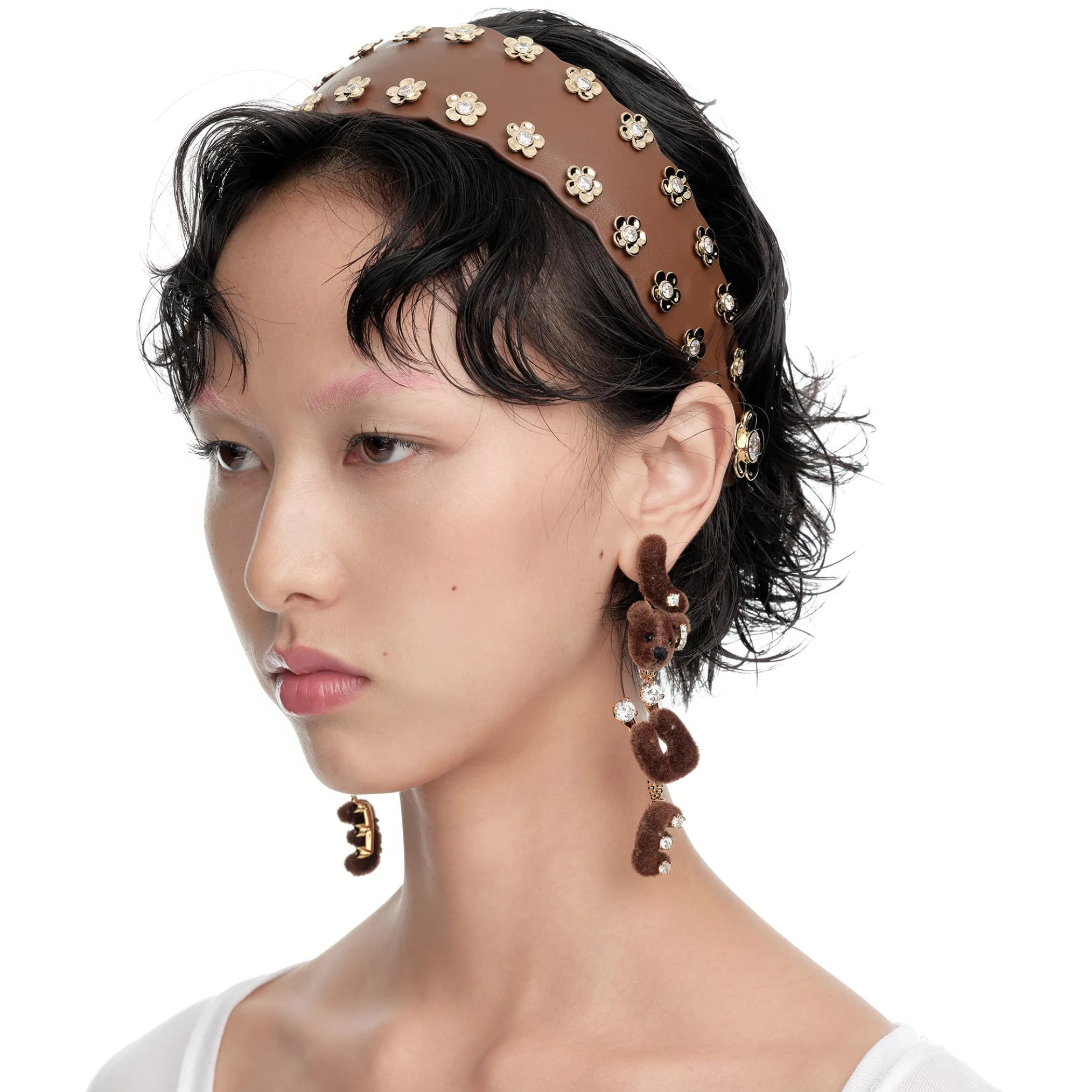 Paradise / Leather Flower Hair Band